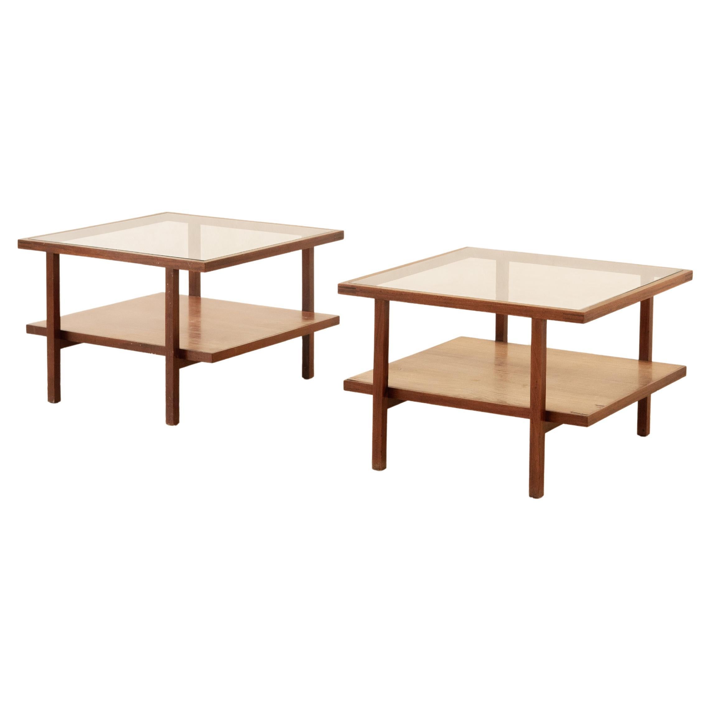 Mid-Century Modern Pair of Side Tables by Branco & Preto, 1950's