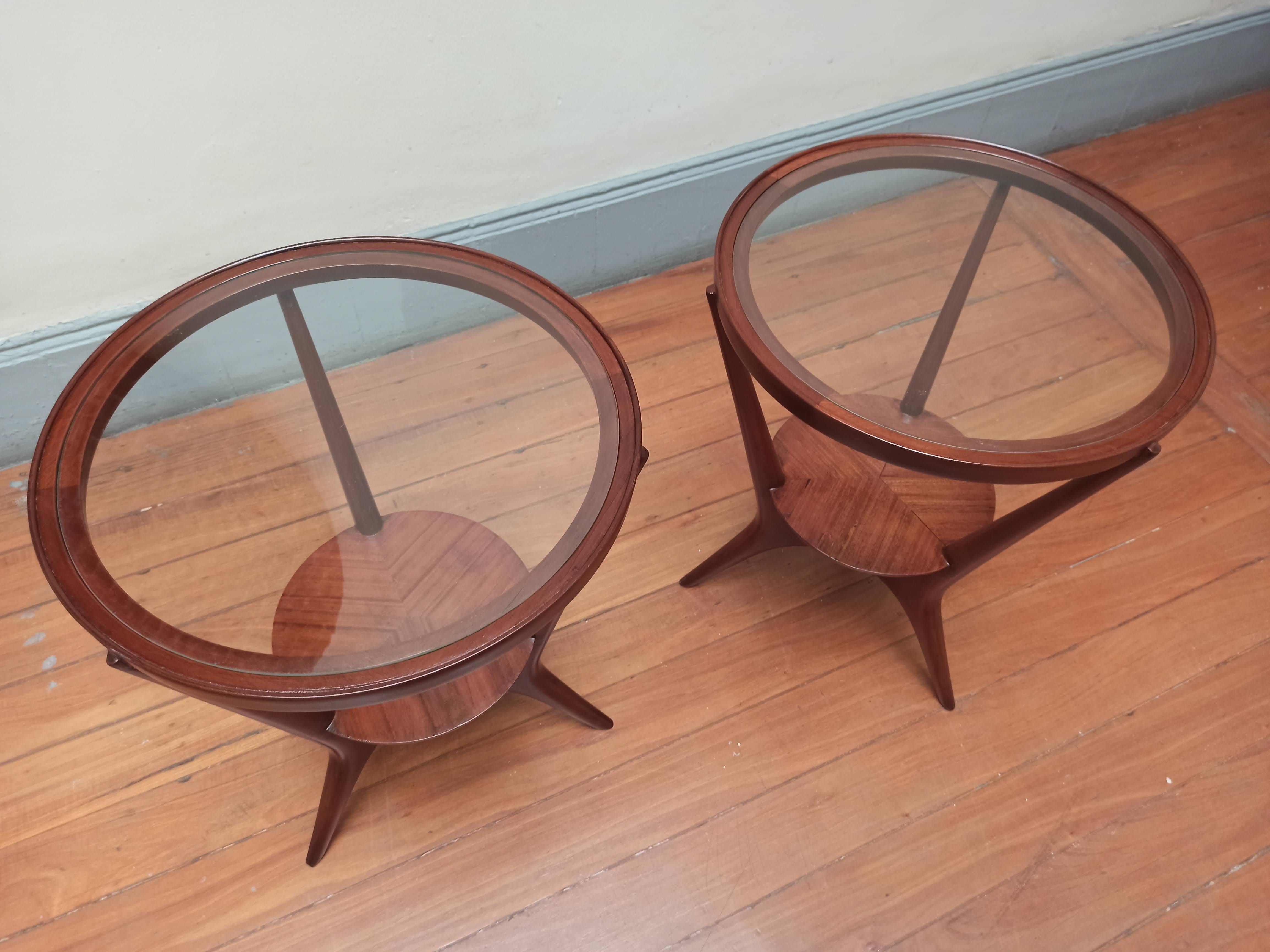Mid-Century Modern Pair of Side Tables by Giuseppe Scapinelli, Brazil 1960s 3