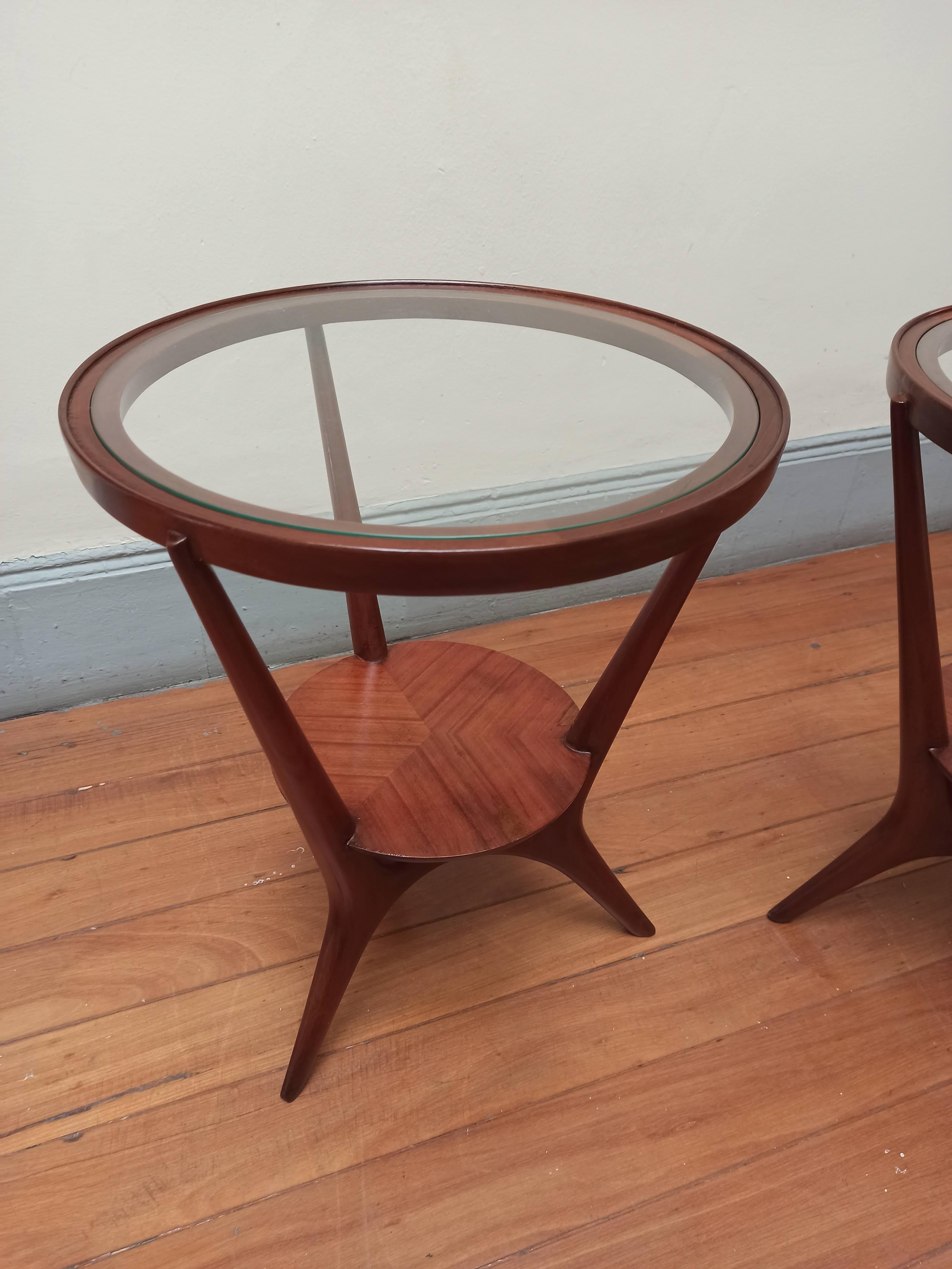 Brazilian Mid-Century Modern Pair of Side Tables by Giuseppe Scapinelli, Brazil 1960s