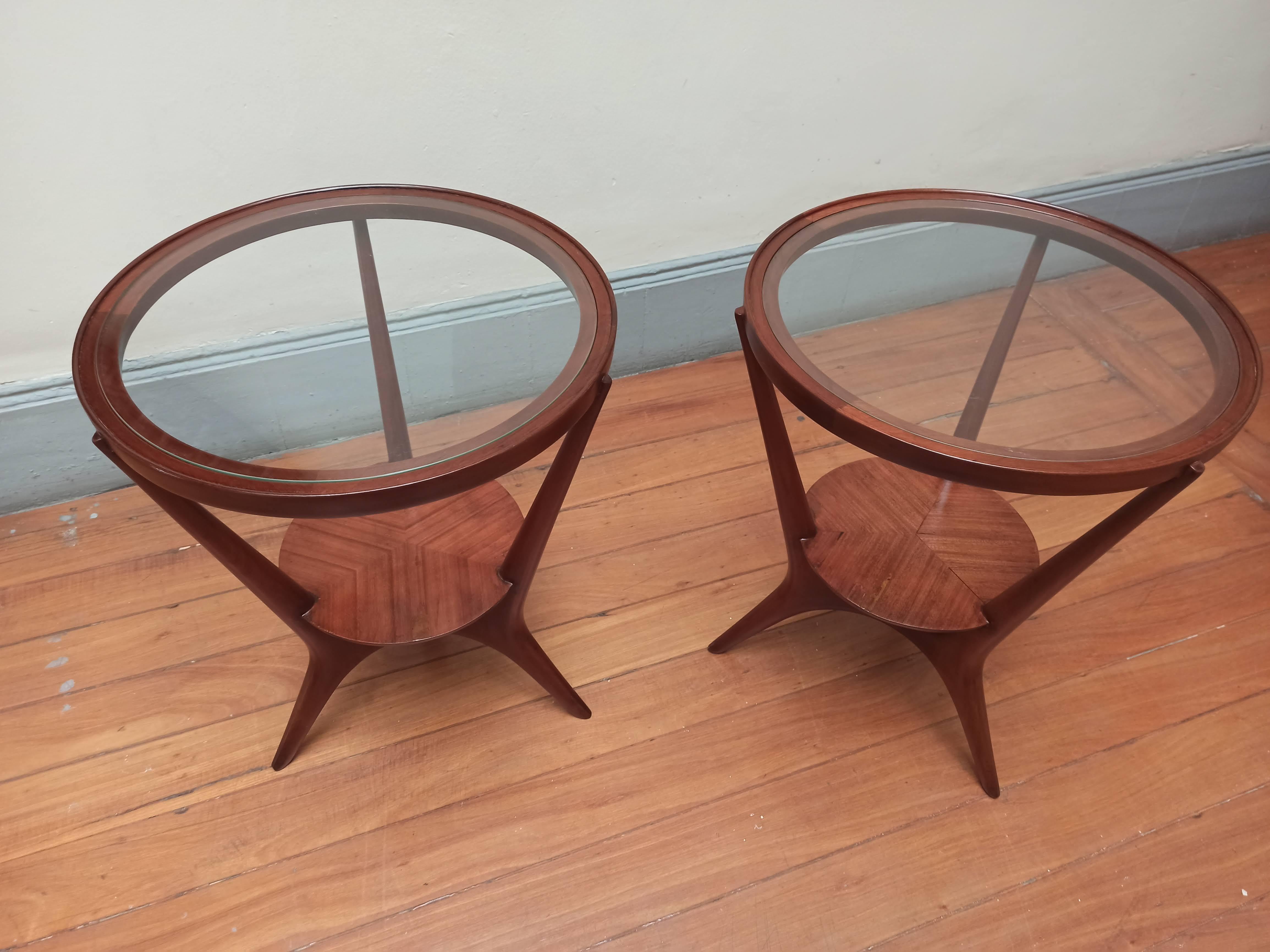 Mid-20th Century Mid-Century Modern Pair of Side Tables by Giuseppe Scapinelli, Brazil 1960s