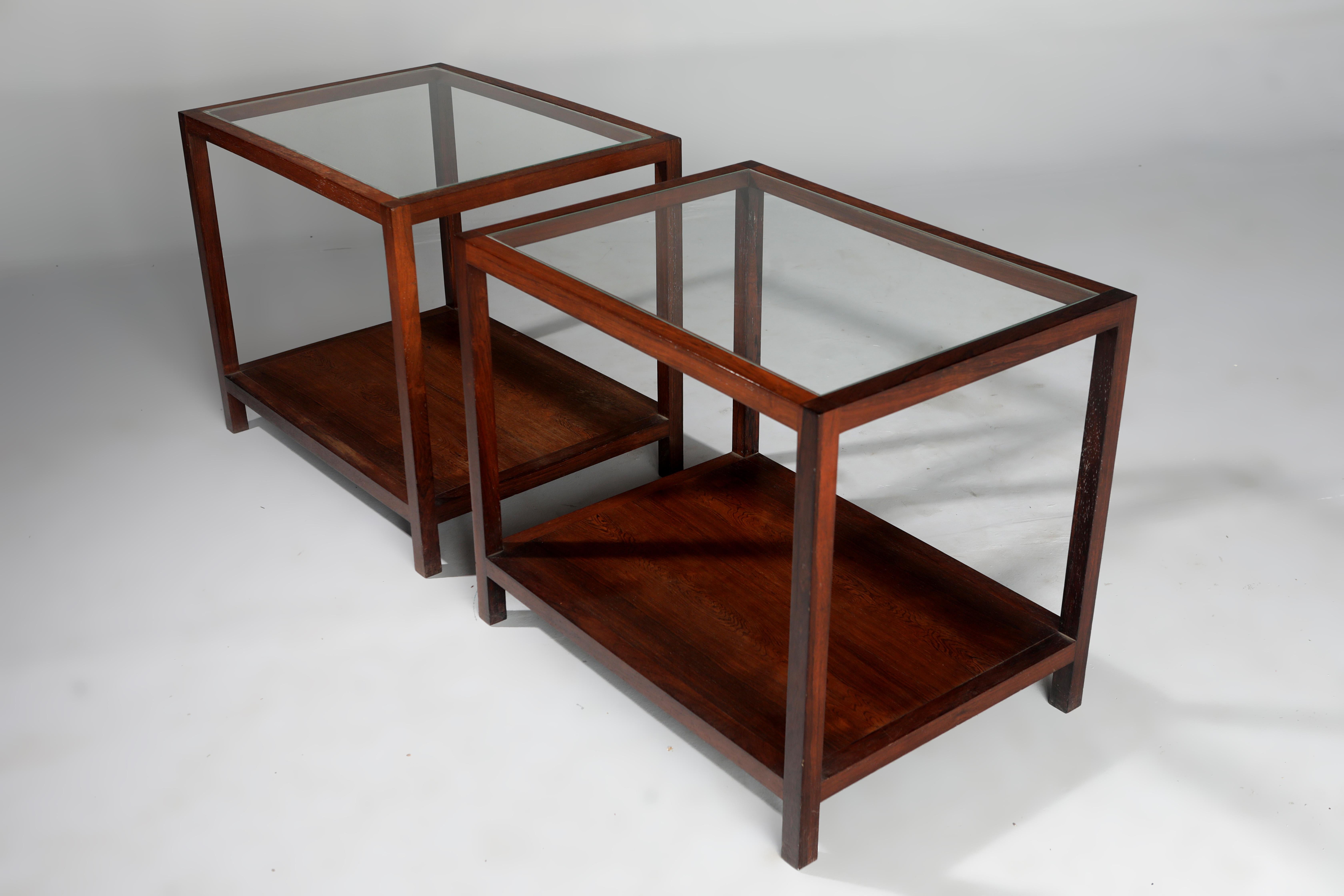 Mid-Century Modern Pair of Side Tables by Joaquim Tenreiro, Brazil, 1960s In Good Condition For Sale In Deerfield Beach, FL