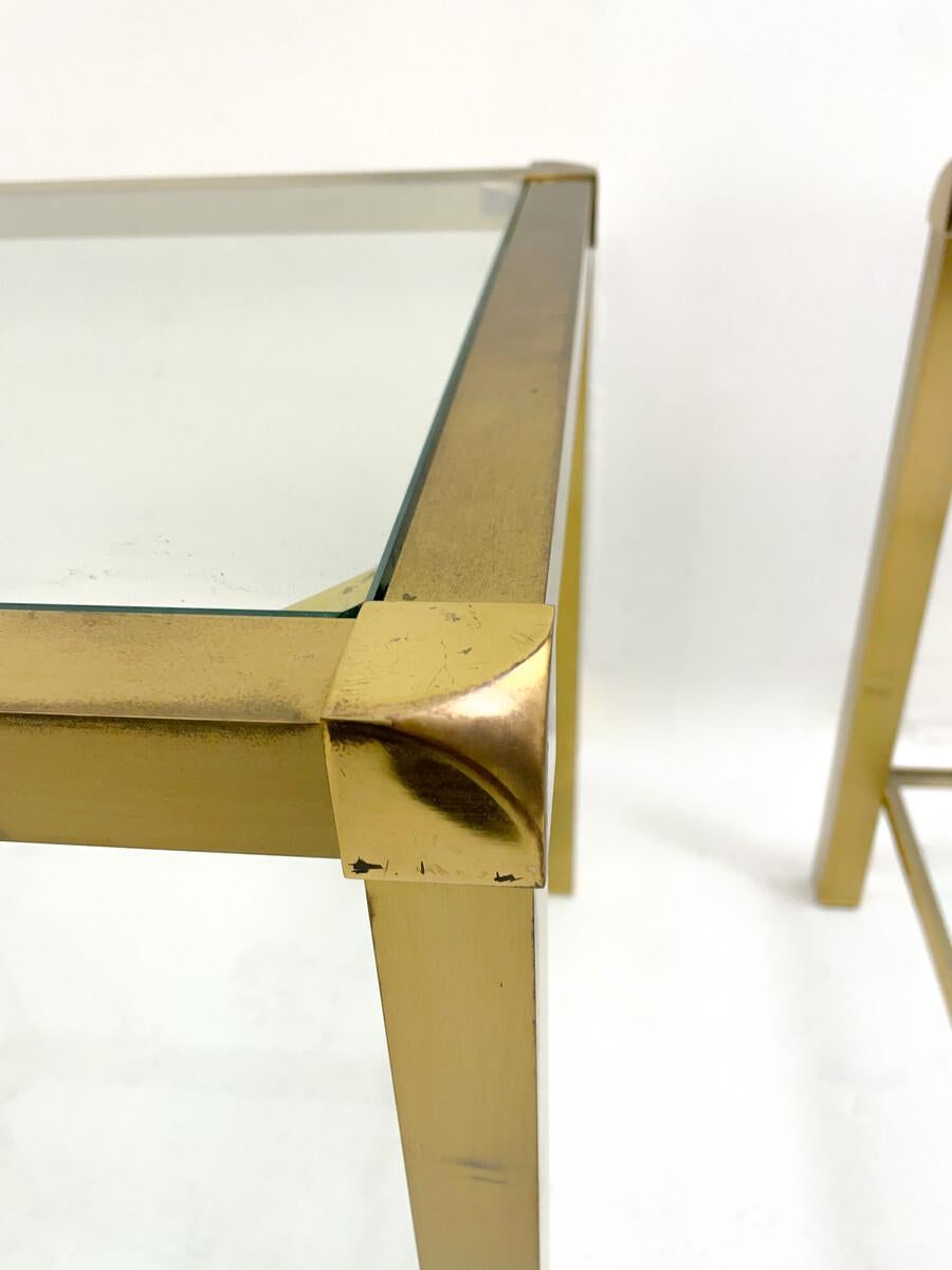 Brass Mid-Century Modern Pair of Side Tables, Italy