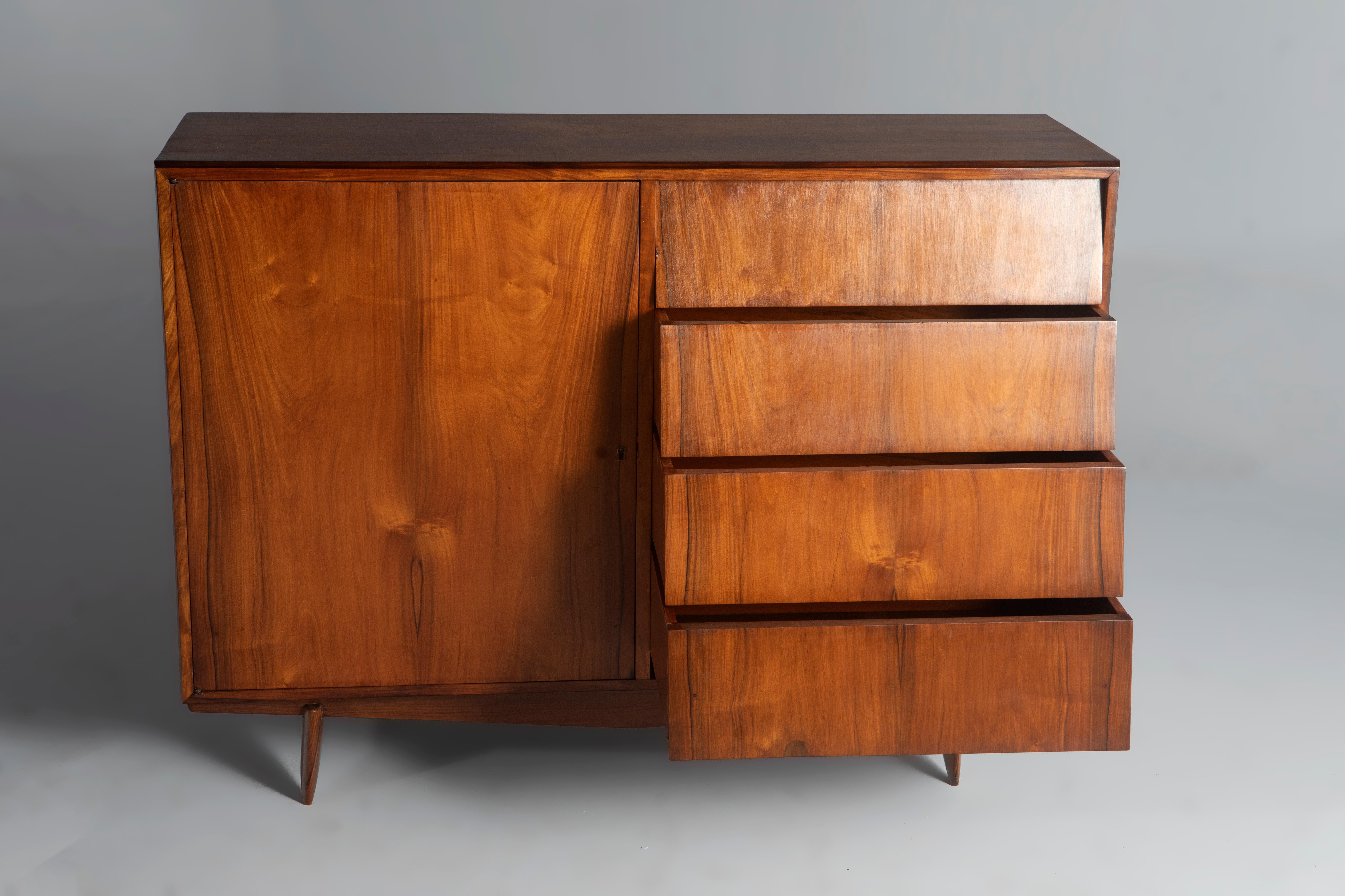 Mid-Century Modern Pair of Sideboards by Carlo Hauner, 1950s In Good Condition For Sale In Deerfield Beach, FL