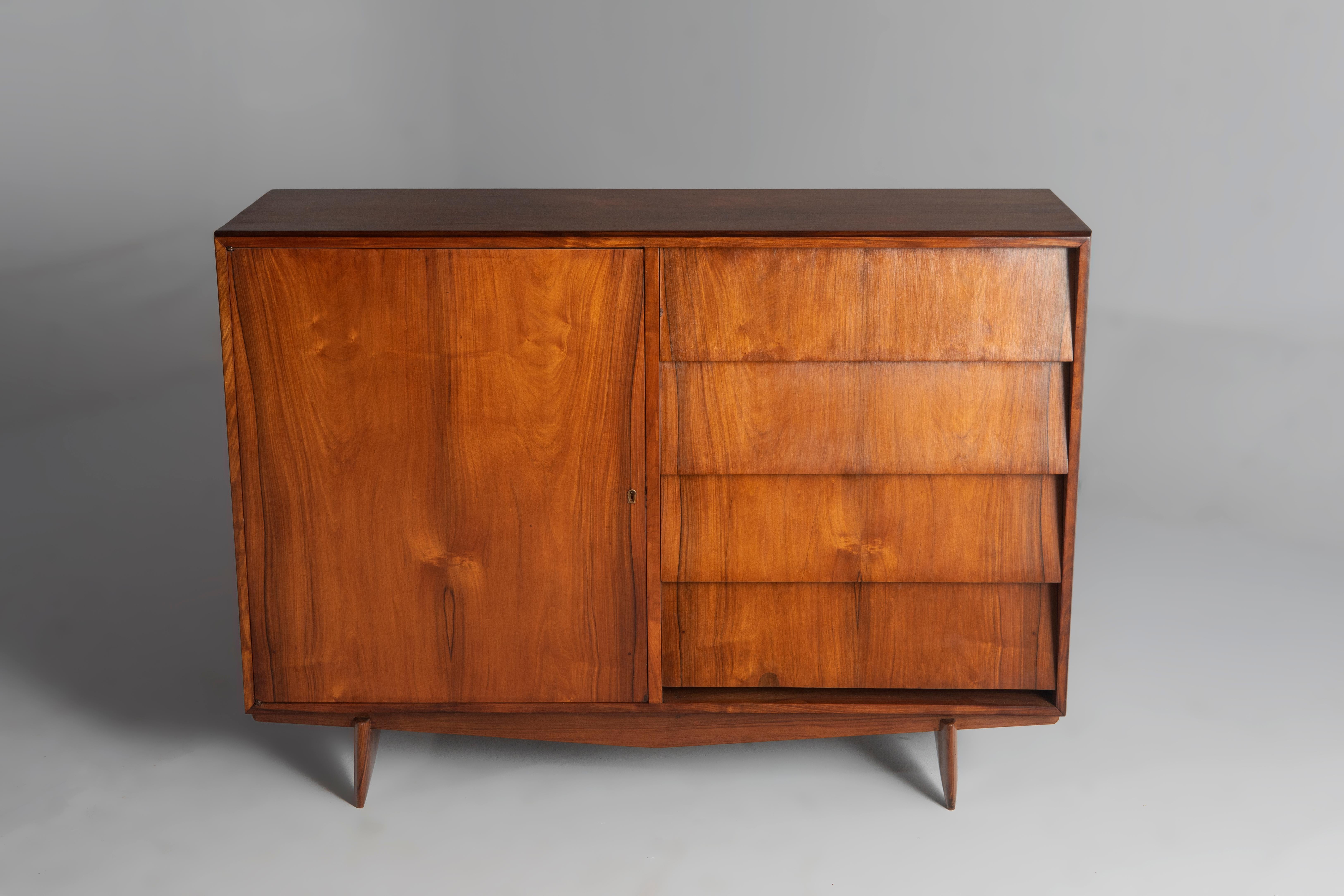 Wood Mid-Century Modern Pair of Sideboards by Carlo Hauner, 1950s For Sale