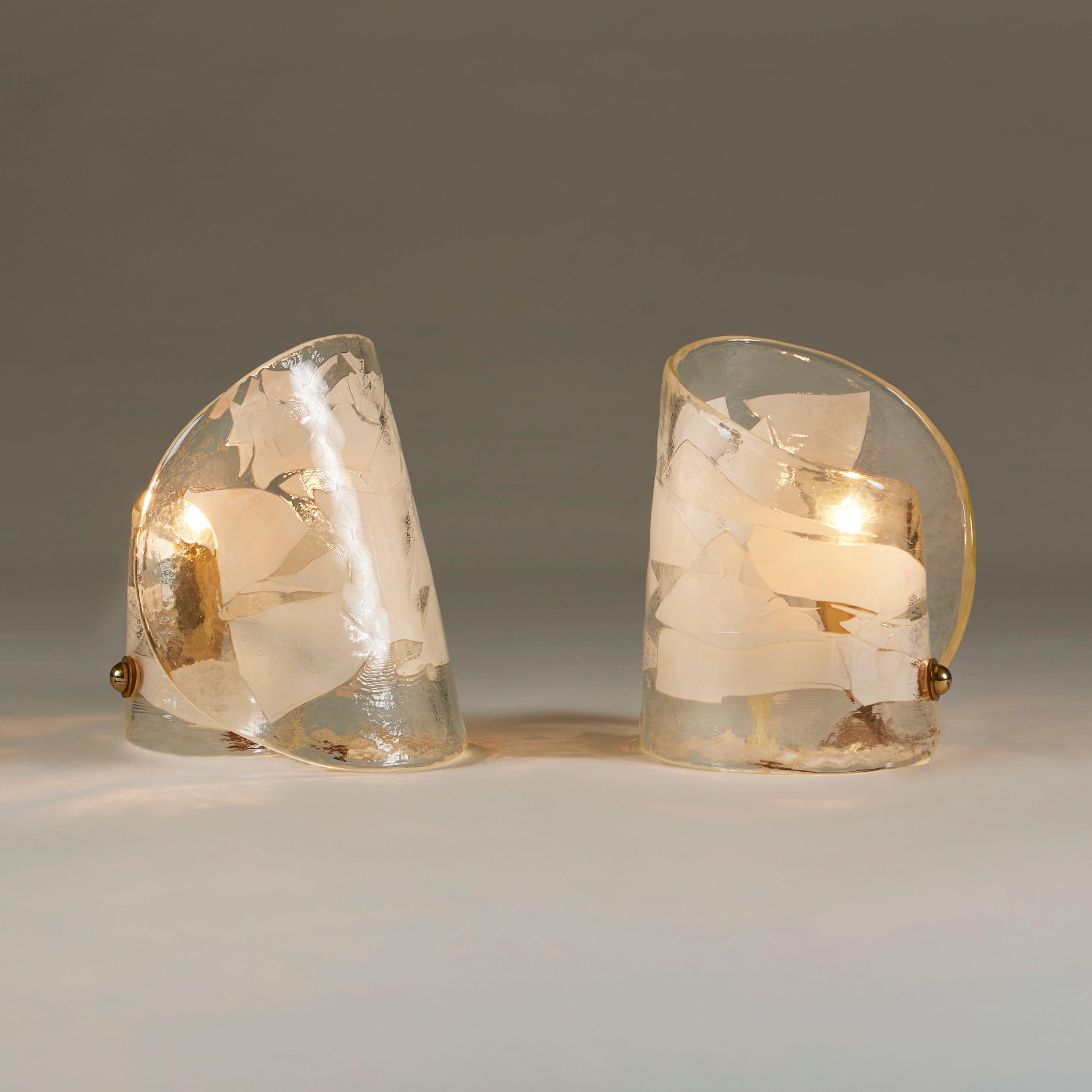 La Murrina mid-century modern Italian swirl table lamps, 1960s, signed In Good Condition For Sale In London, GB
