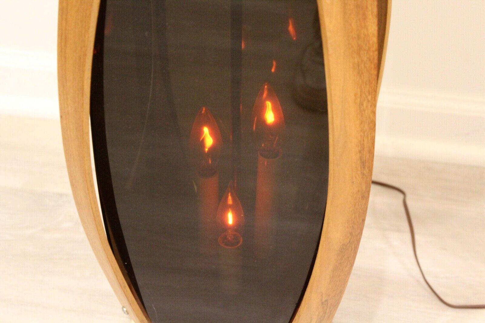 Mid-Century Modern Pair of Smoked Glass & Wood 1970s Lamps For Sale 5