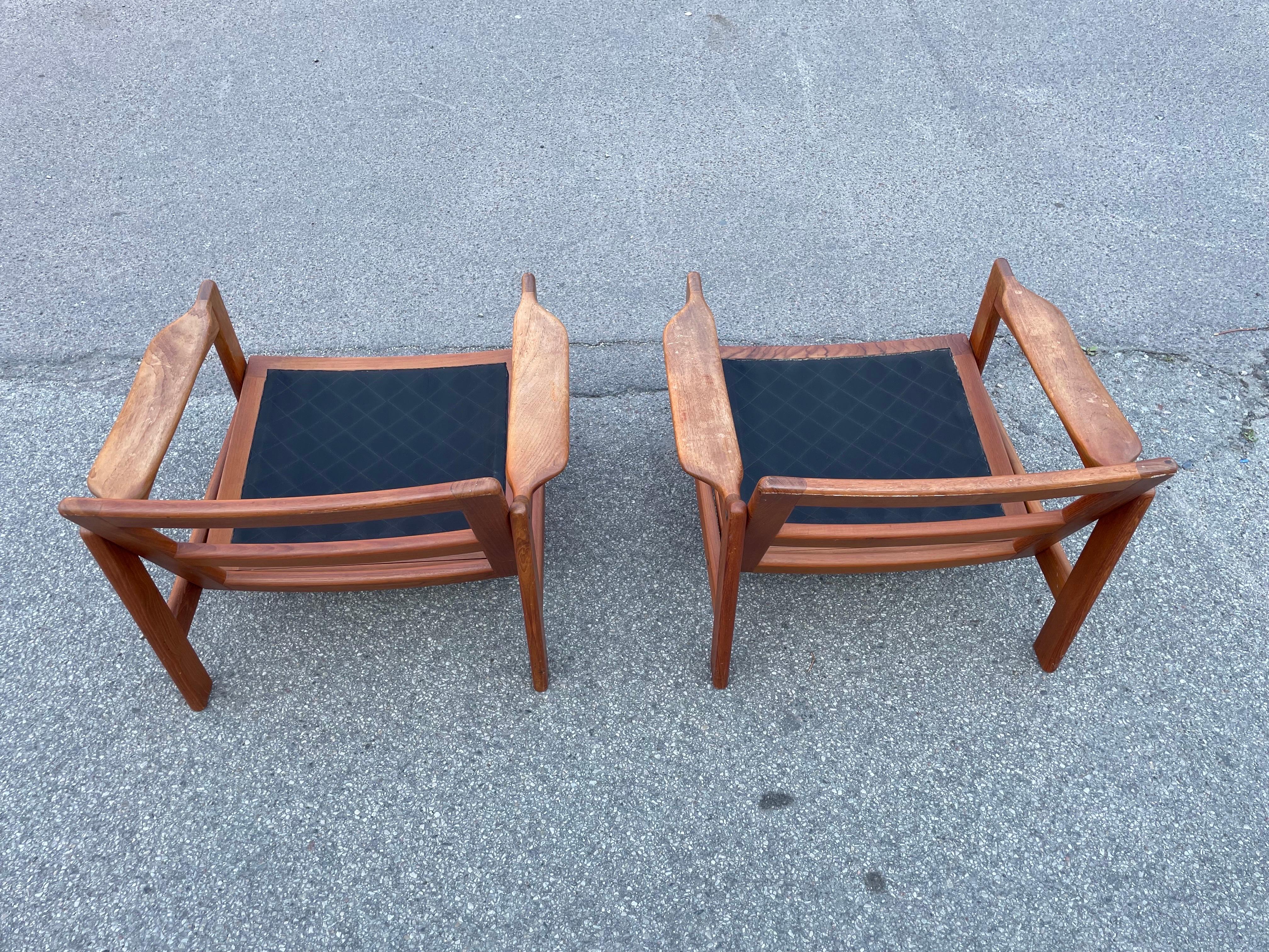 Paire de chaises en teck massif, The Moderns Moderns, Danemark 1960's en vente 2
