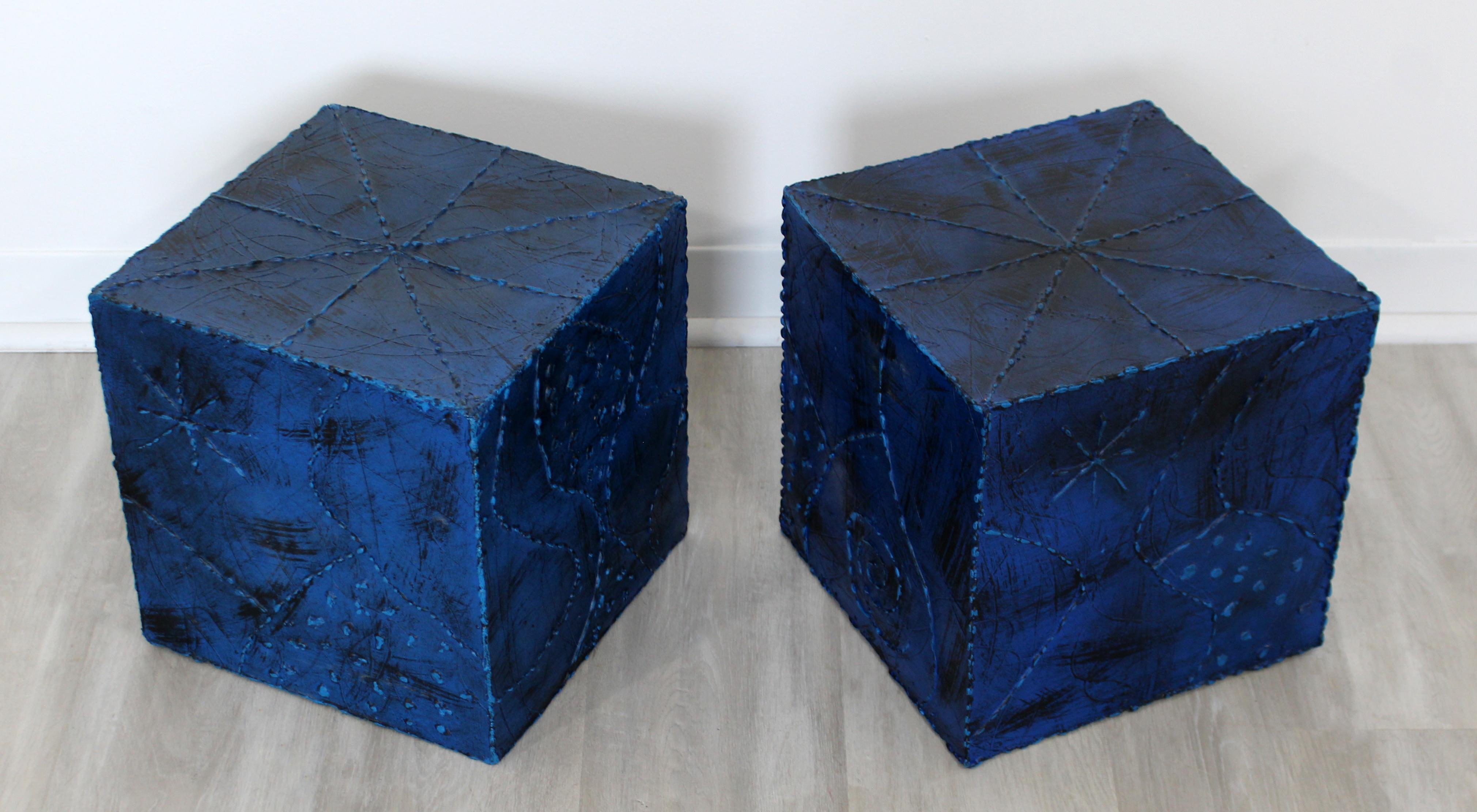 Mid-Century Modern Pair of Square Side End Tables Paul Evans Argente Style 1