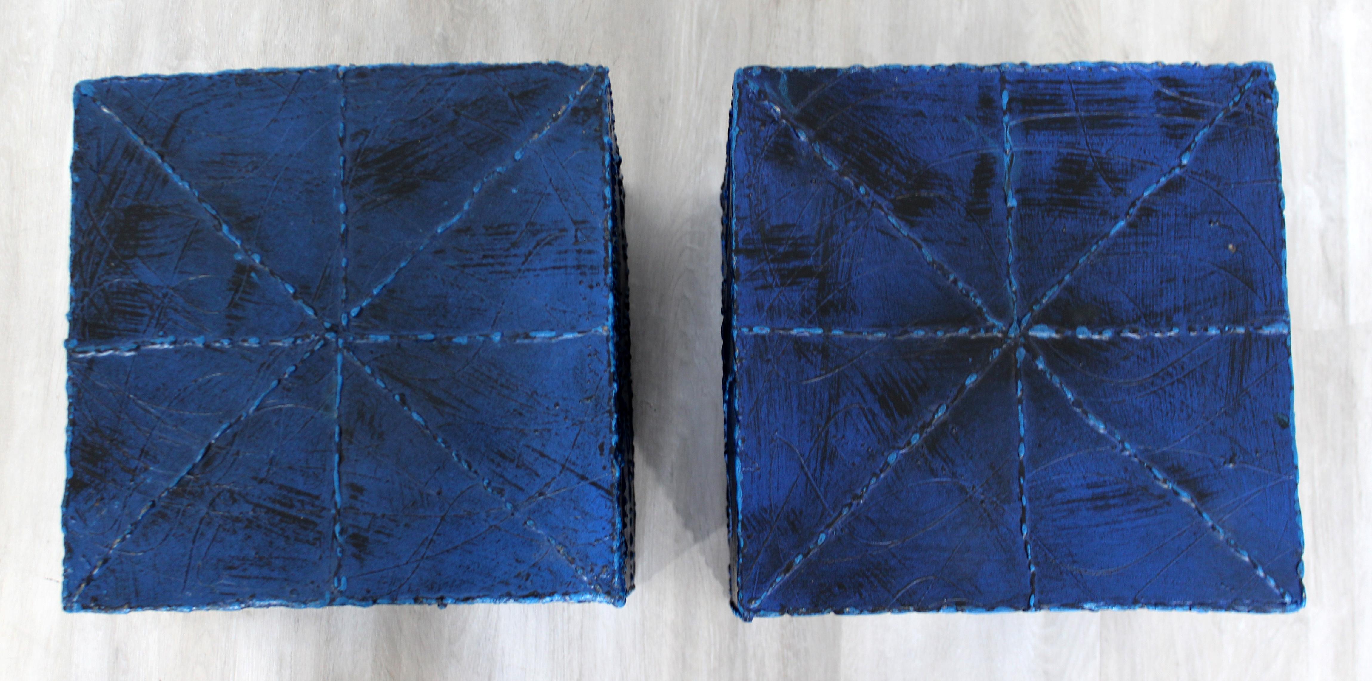 Mid-Century Modern Pair of Square Side End Tables Paul Evans Argente Style 2