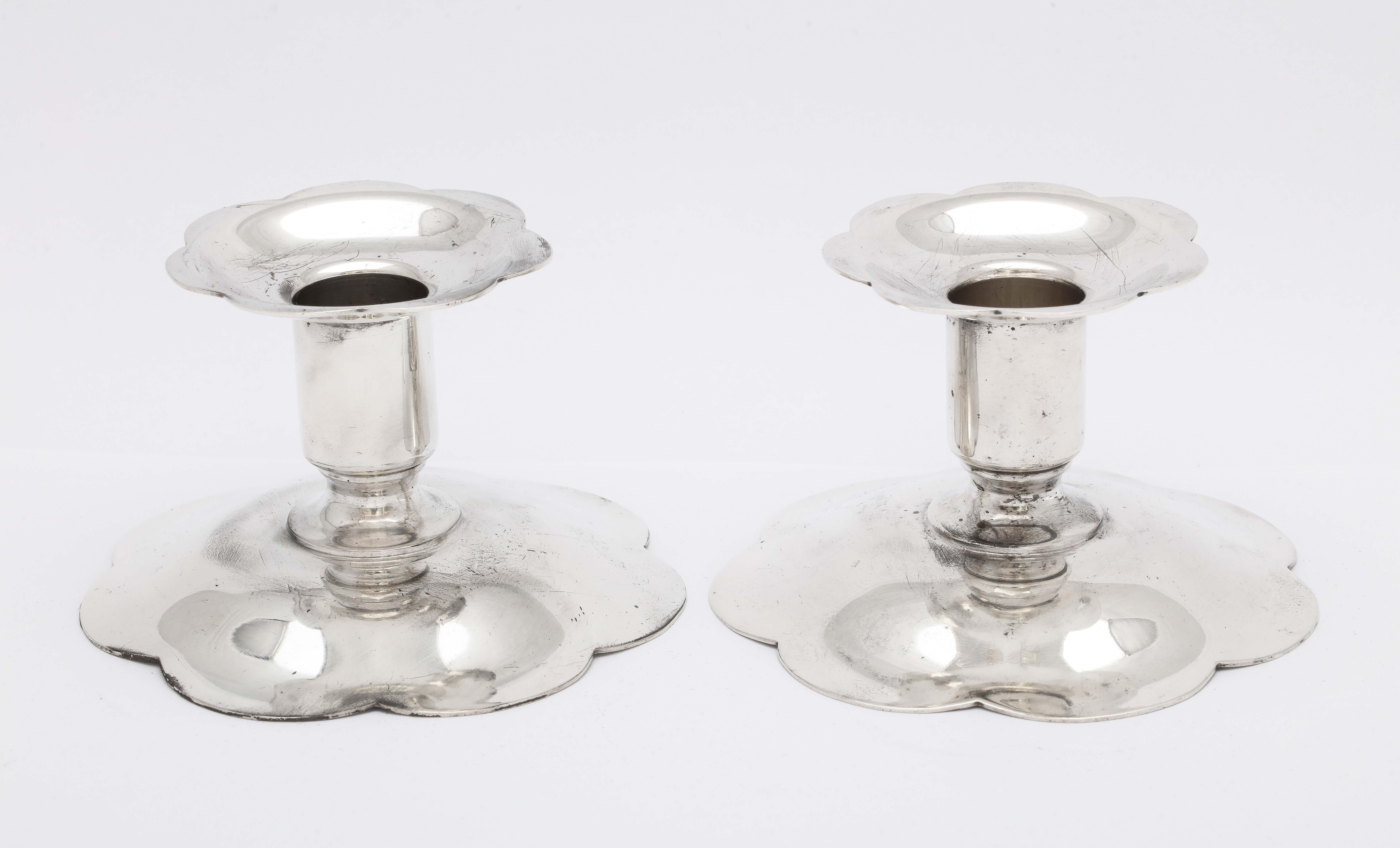 Mid-Century Modern Pair of Sterling Silver Candlesticks by Tiffany In Good Condition In New York, NY