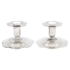 Mid-Century Modern Pair of Sterling Silver Candlesticks by Tiffany