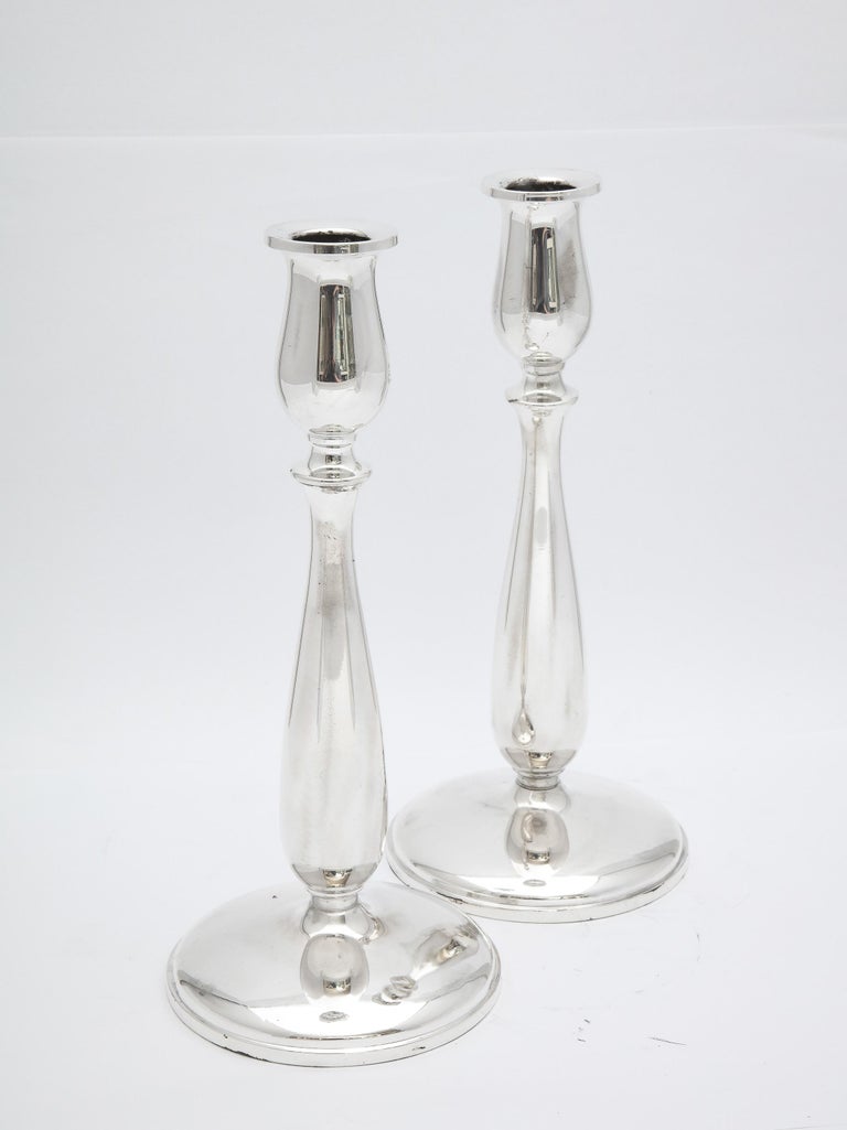 Mid-Century Modern Pair of Sterling Silver Candlesticks For Sale 8