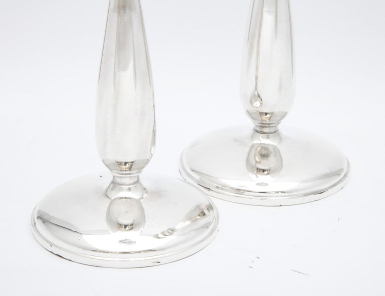 Mid-Century Modern Pair of Sterling Silver Candlesticks For Sale 9