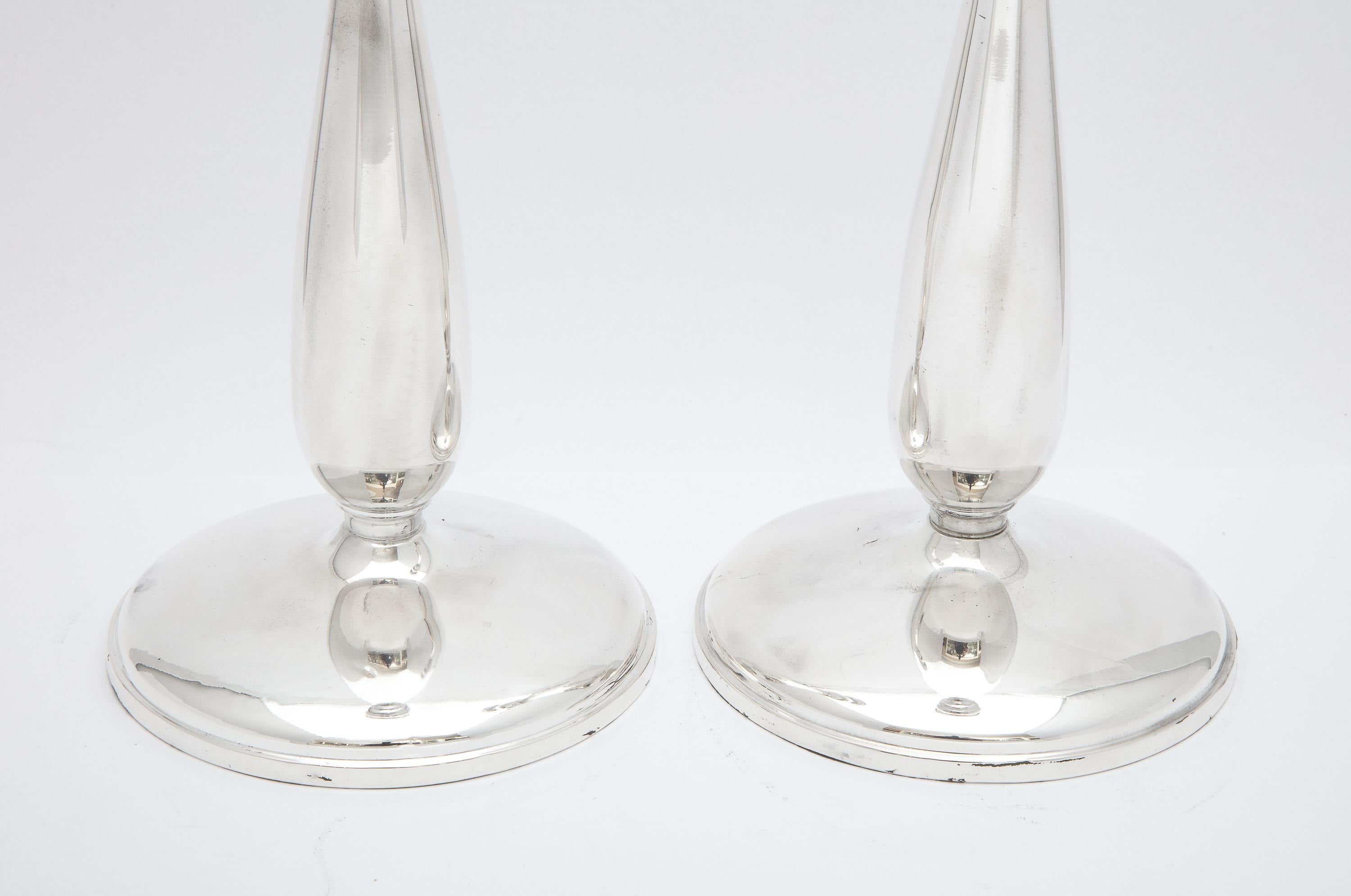 Mid-Century Modern Pair of Sterling Silver Candlesticks 2