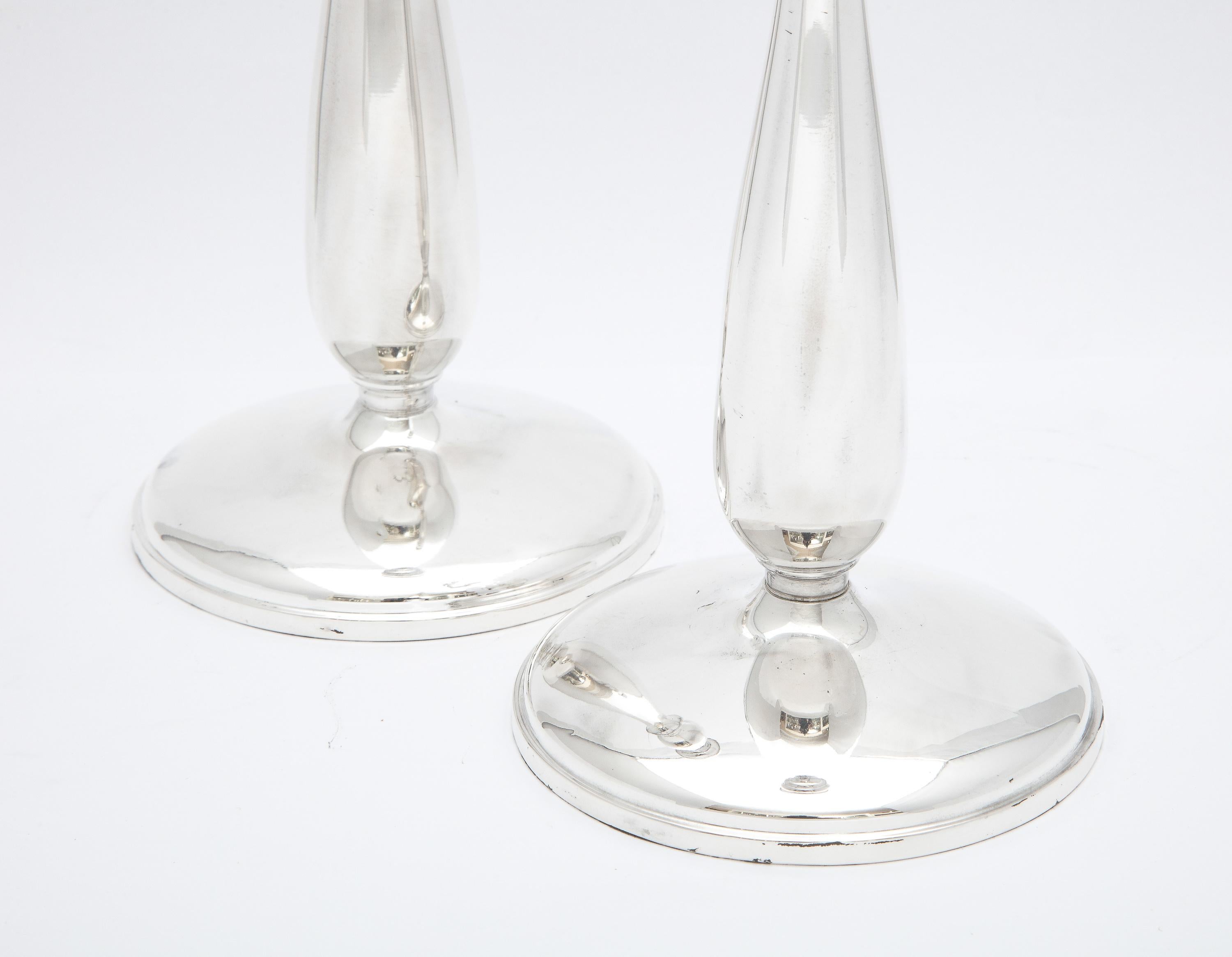 Mid-Century Modern Pair of Sterling Silver Candlesticks 4