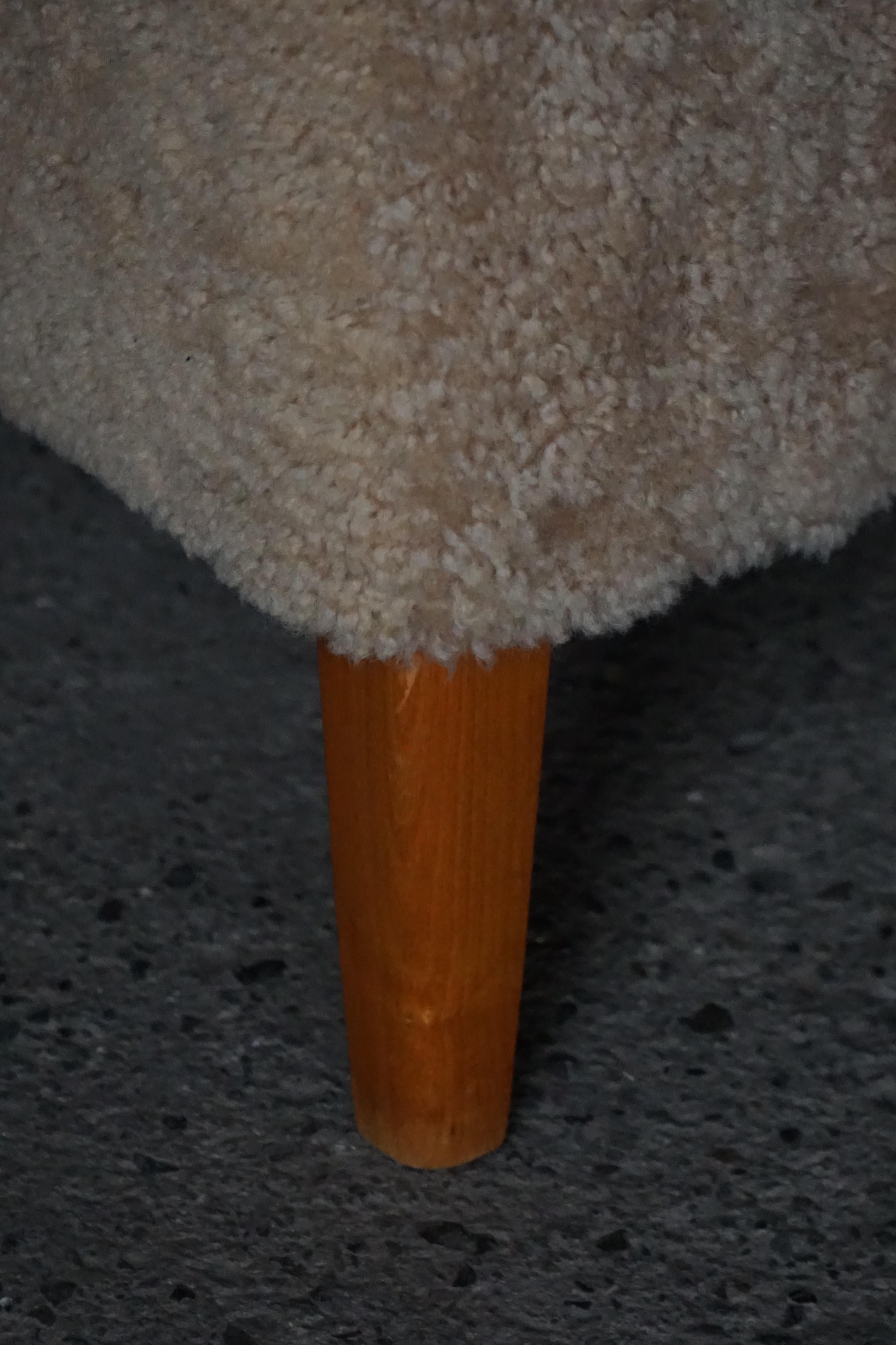 Mid Century Modern, Pareja de tumbonas suecas de abedul y lana de cordero, años 60 en venta 6