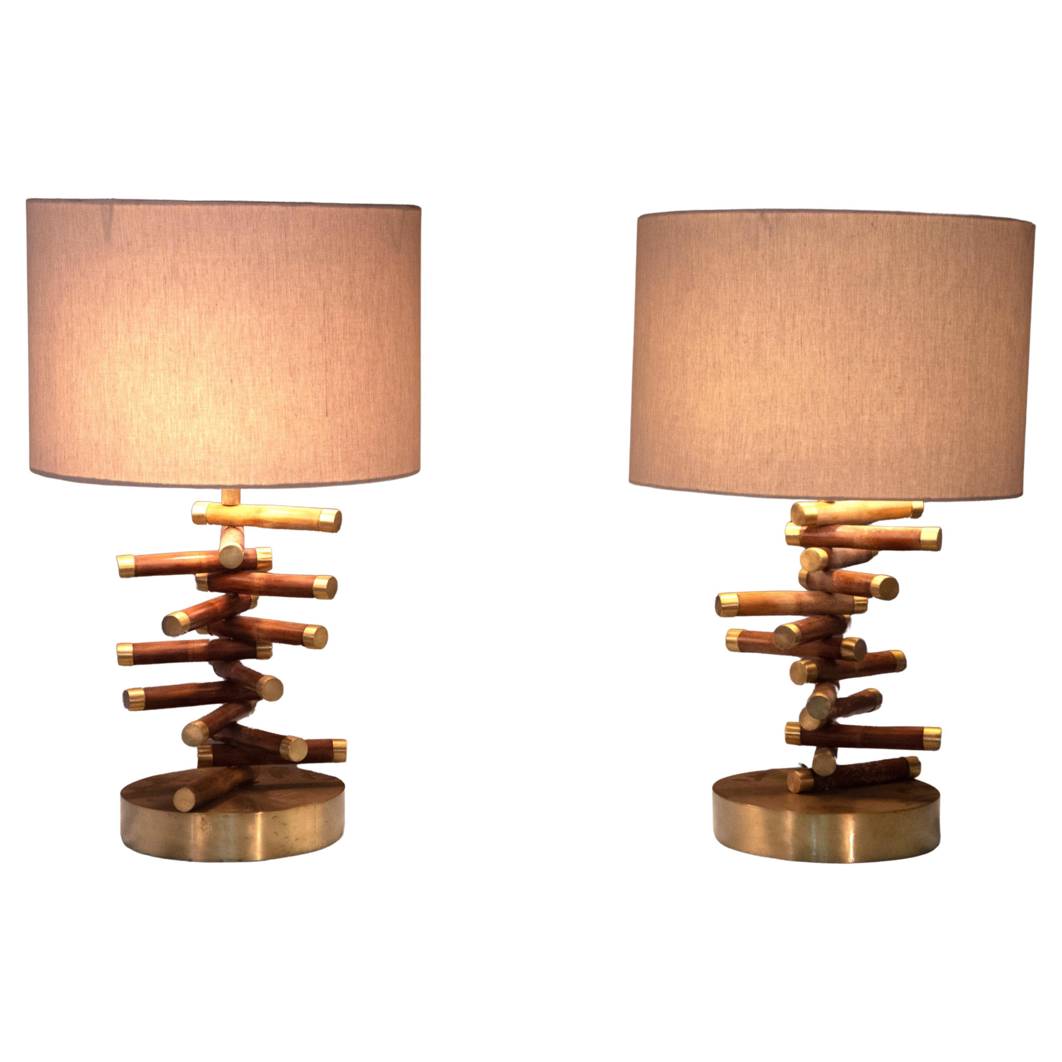 Mid-Century Modern Paar Tischlampen von brasilianischem Designer, Brasilien, 1960er Jahre im Angebot