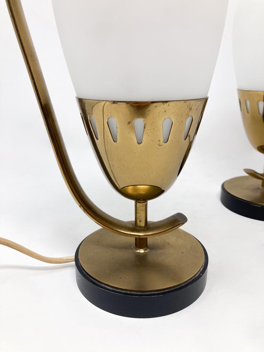 Mid-20th Century Mid-Century Modern Pair of Table Lamps Model 12915 by Angelo Lelii For Sale