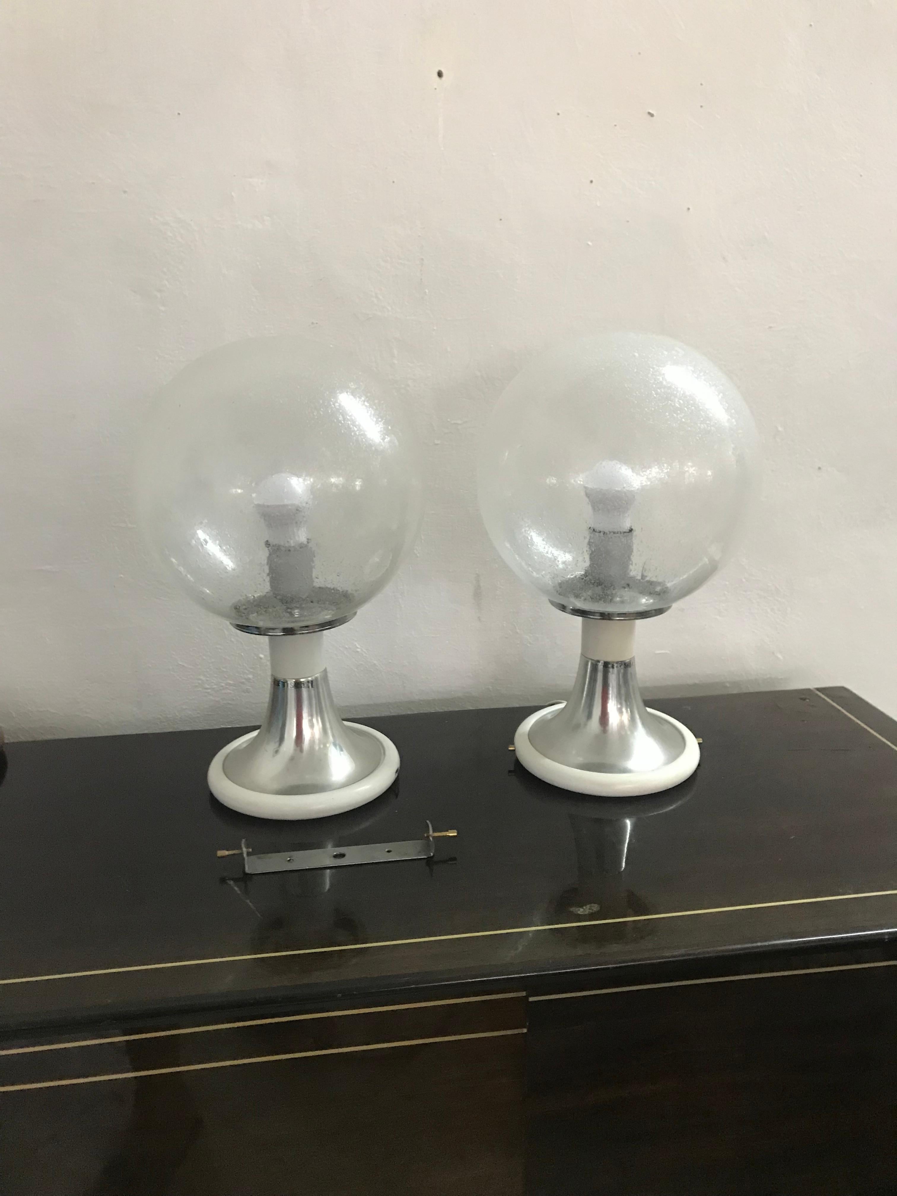 Mid-Century Modern Pair of Targetti Sankey Flush Mounts or Table Lamps For Sale 3