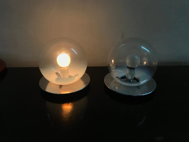 Space Age Mid-Century Modern Pair of Targetti Sankey Table Lamps, circa 1970 For Sale