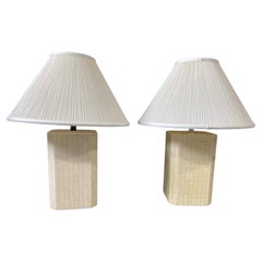Mid-Century Modern Pair of Tessellated Table Lamps