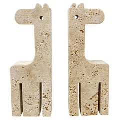 Mid-Century Modern Pair of Travertine Bookends by Fratelli Mannelli, Italy, 1970