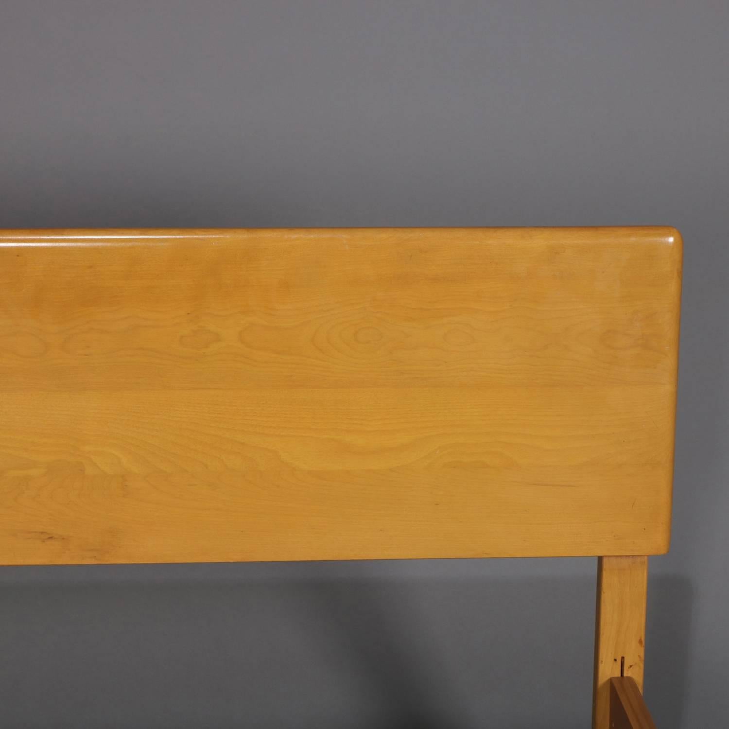 Mid-Century Modern Pair of Twin Bed Frames, Wheat Finish, Mid-20th Century 1