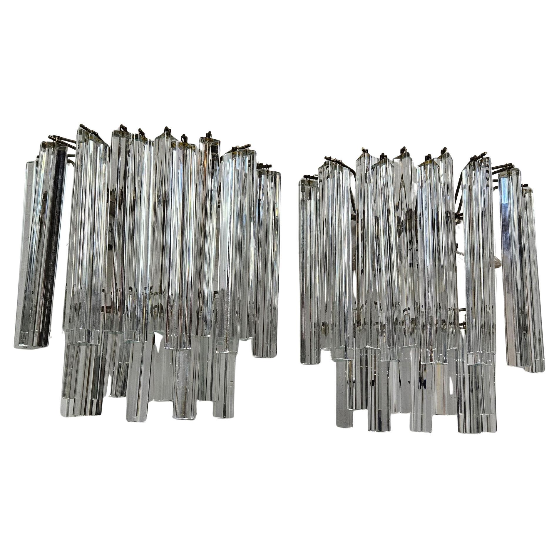 Pareja de apliques Venini de Murano de mediados del siglo XX Italiano en venta