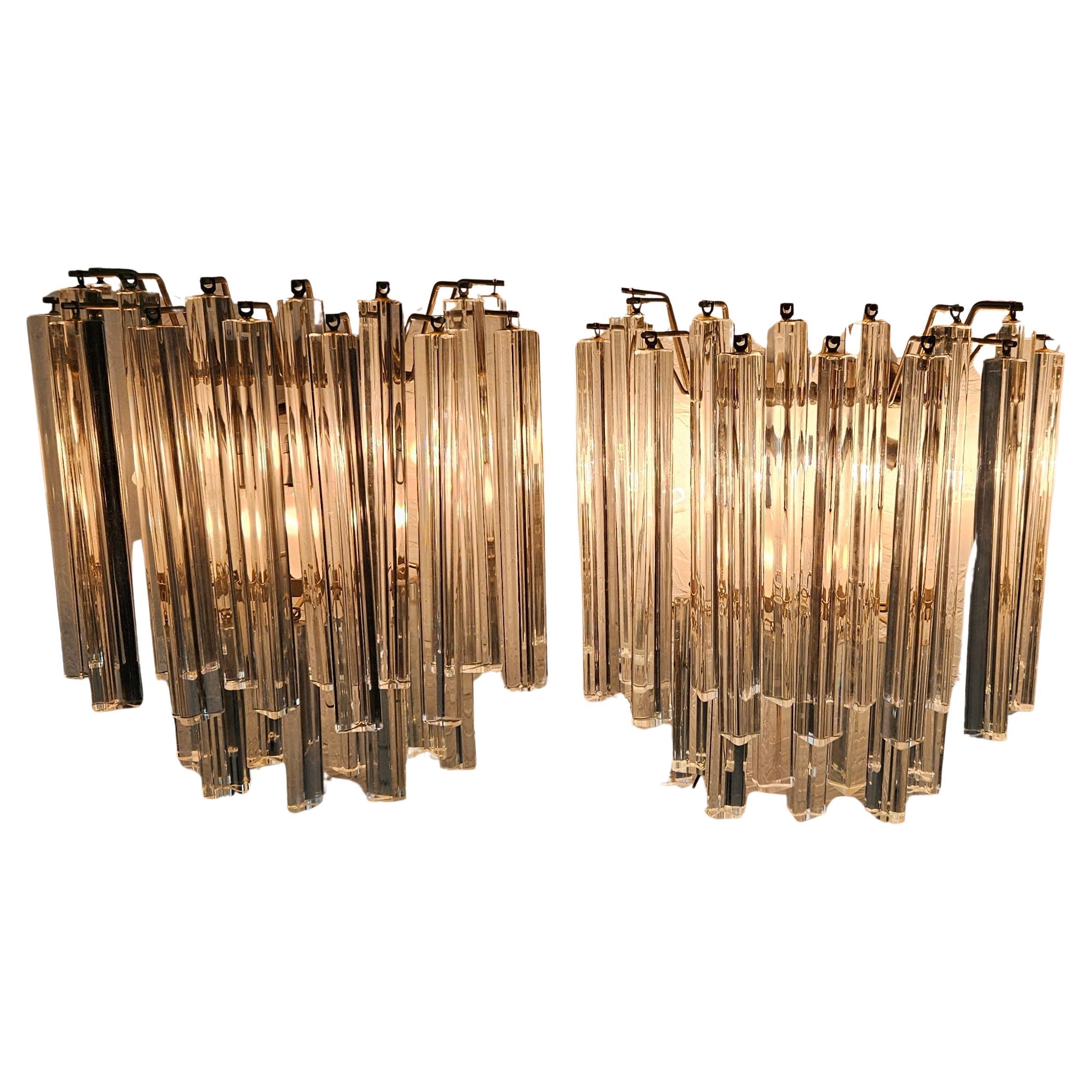 Paire d
appliques murales Murano de Venini de style moderne du milieu du siècle dernier