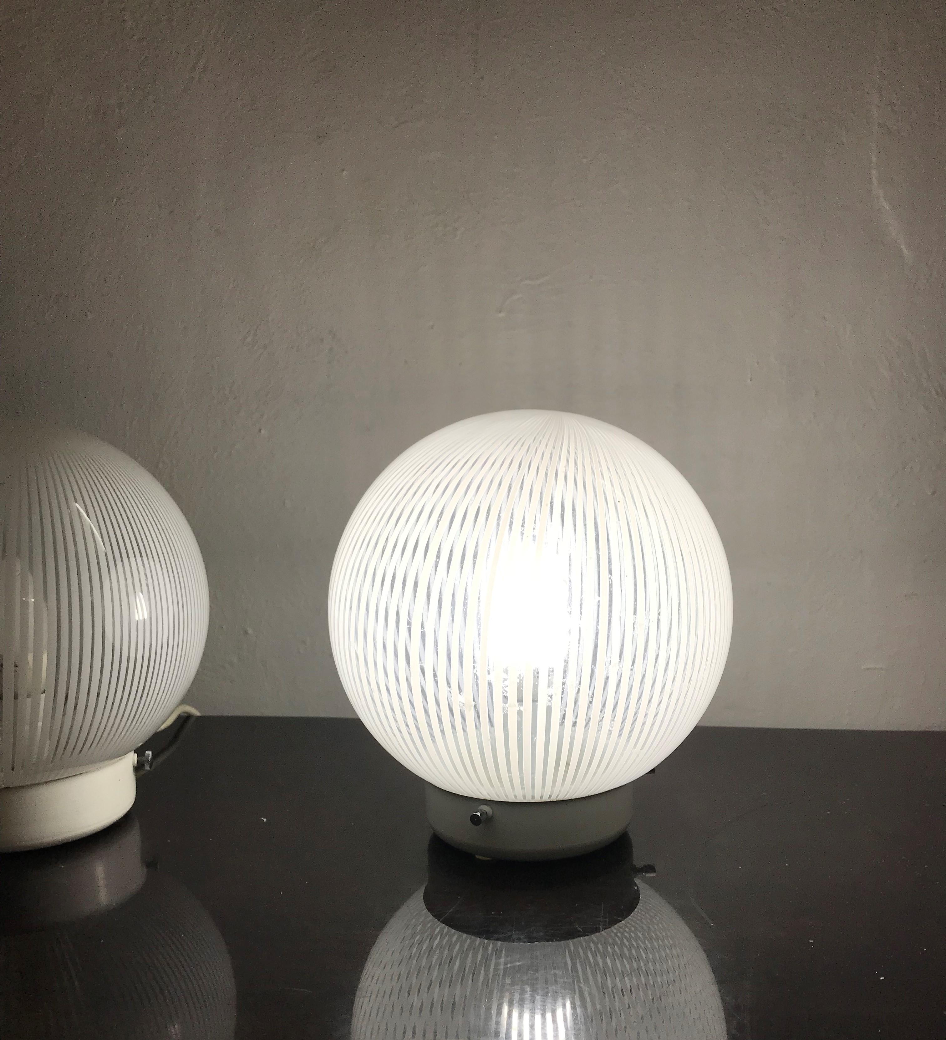Space Age Mid-Century Modern Pair of Venini Table Lamps 