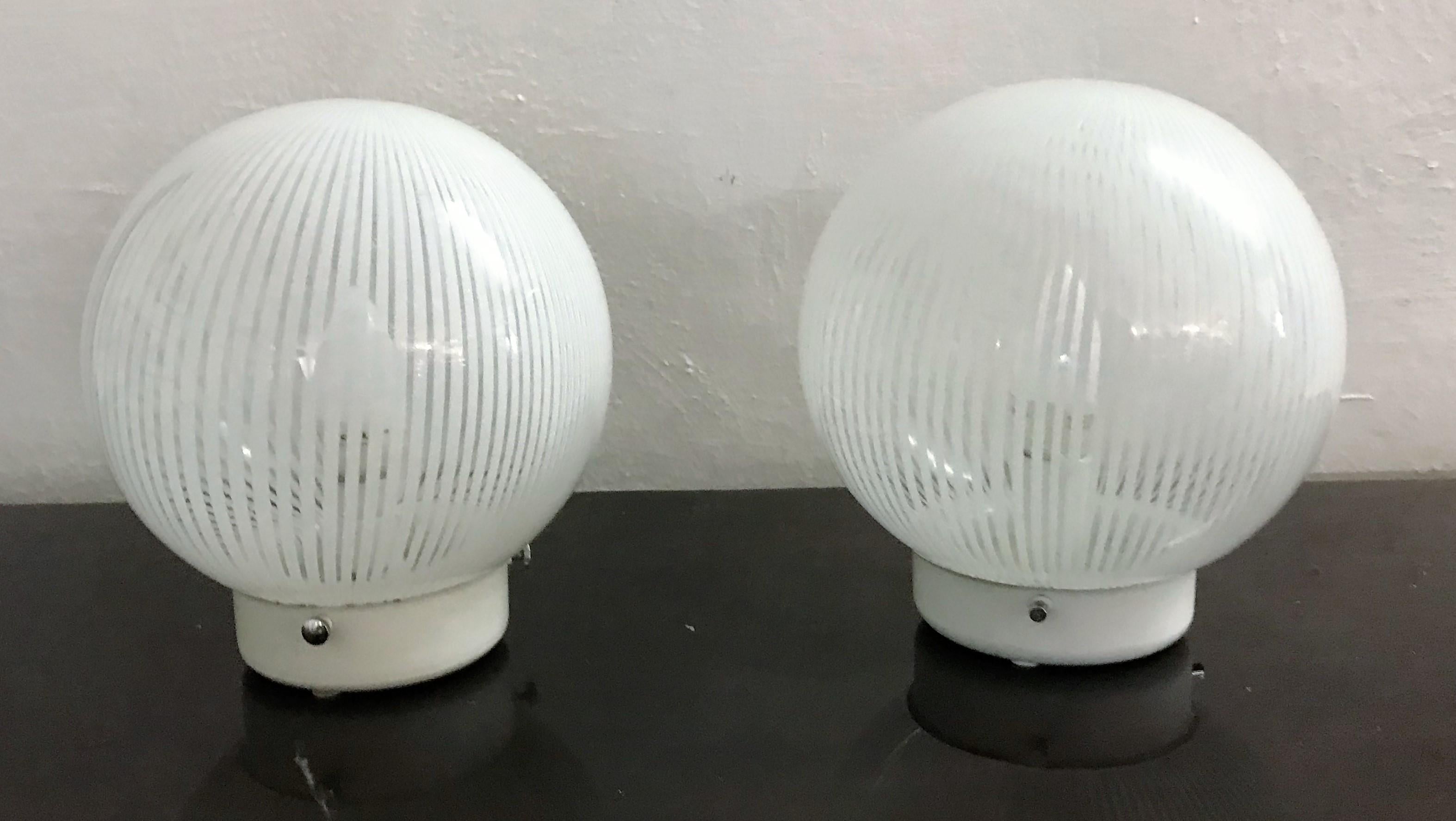 Fait main Paire de lampes de table Venini en verre de Murano « Tesutto », datant du milieu du siècle dernier, vers 1970 en vente