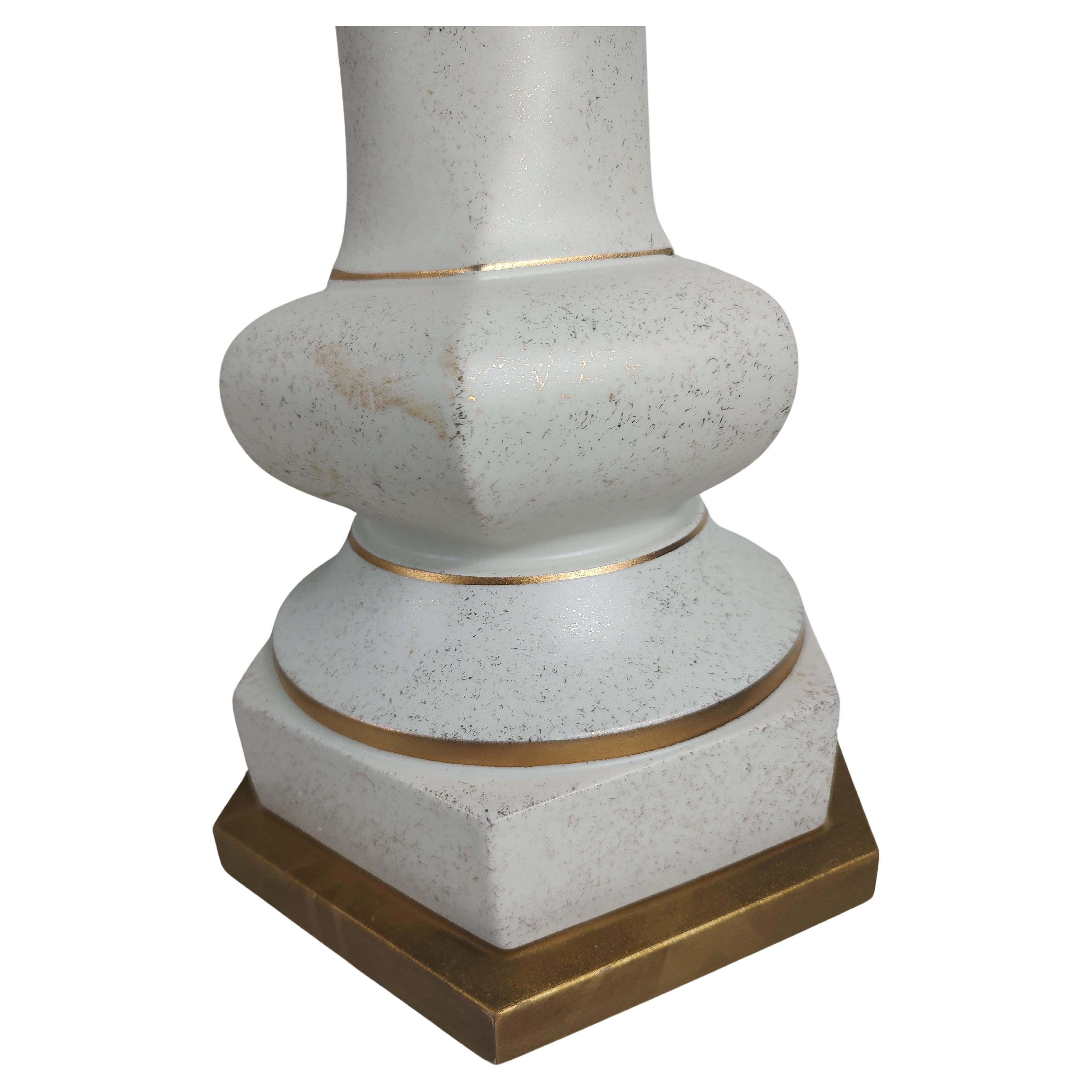 Hollywood Regency Mid-Century Modern Pair of Very Large Table Lamps Obelisk with Ball For Sale