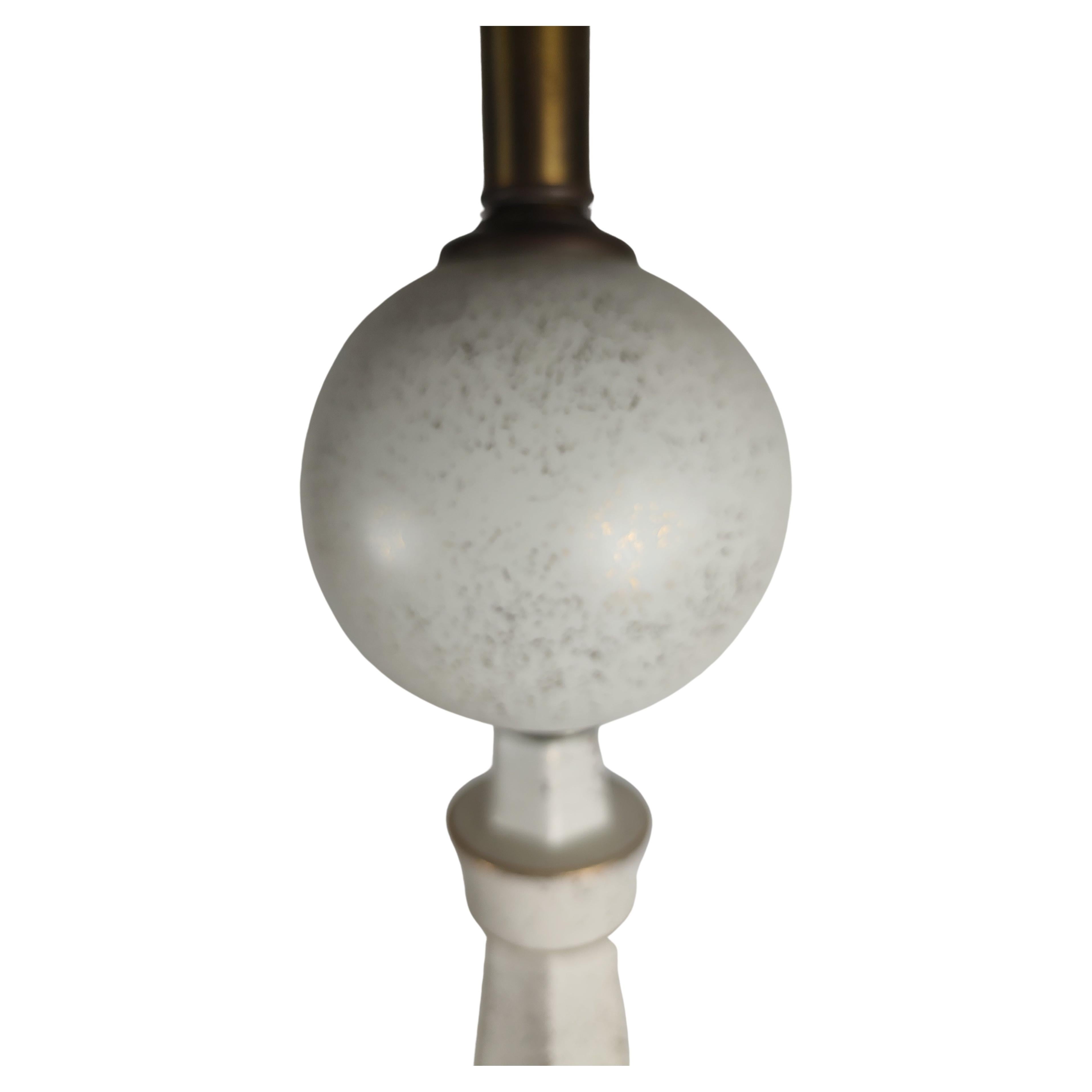 Mid-Century Modern Pair of Very Large Table Lamps Obelisk with Ball In Good Condition For Sale In Port Jervis, NY