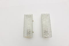 Mid-Century Modern Pair of Vintage Glass Brass J.T. Kalmar Sconces, 1960s Vienna