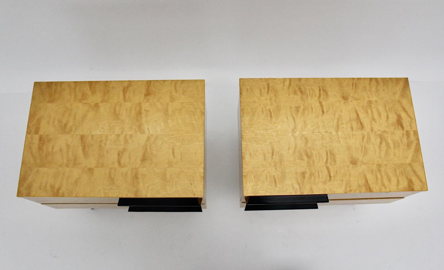 MidCentury Modern Pair of Vintage Maple Tree Nightstands, 1960s, Italy