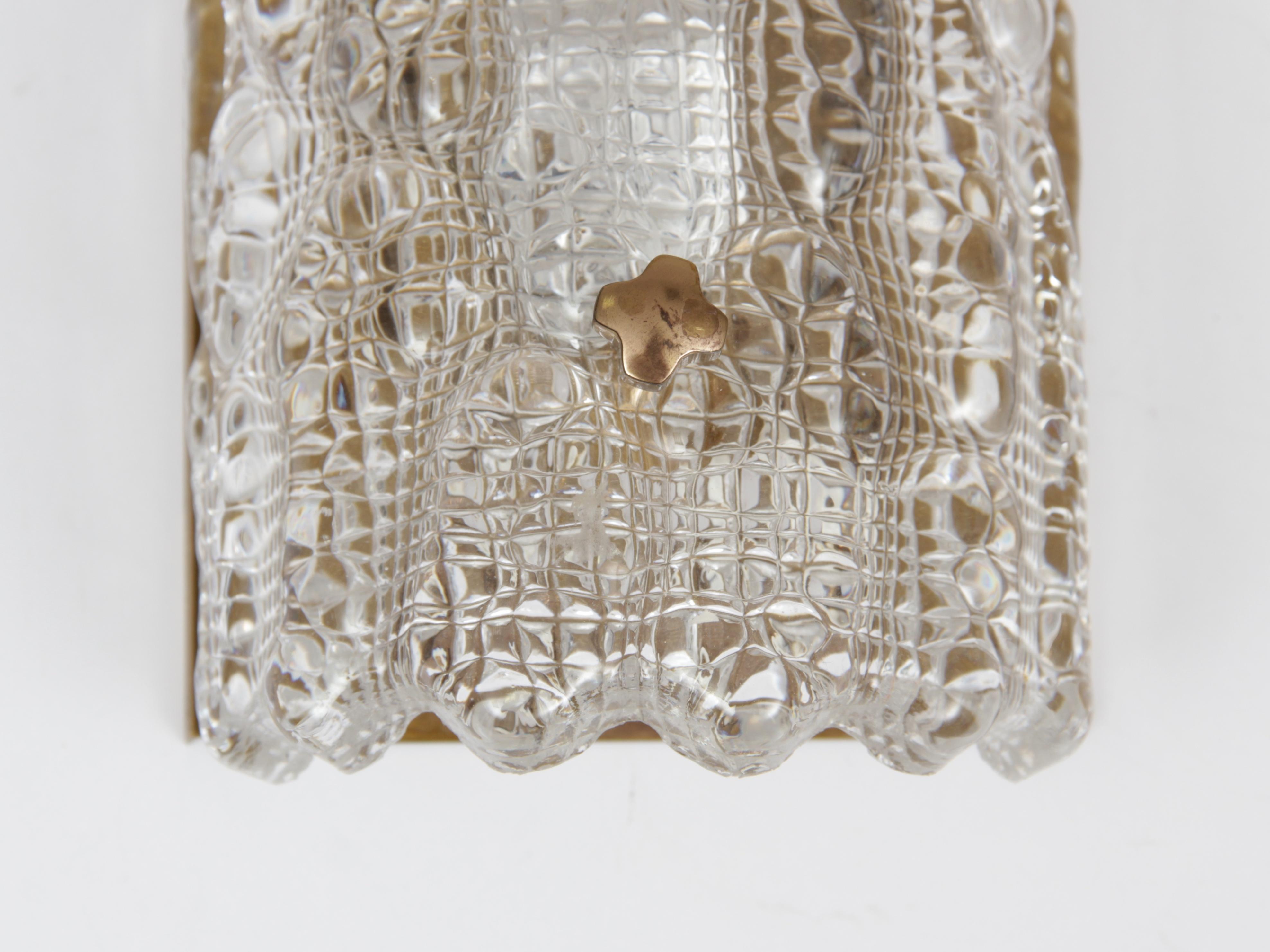 Scandinavian Modern Mid-Century Modern Pair of Wall Cristal Lamp by Carl Fagerlund