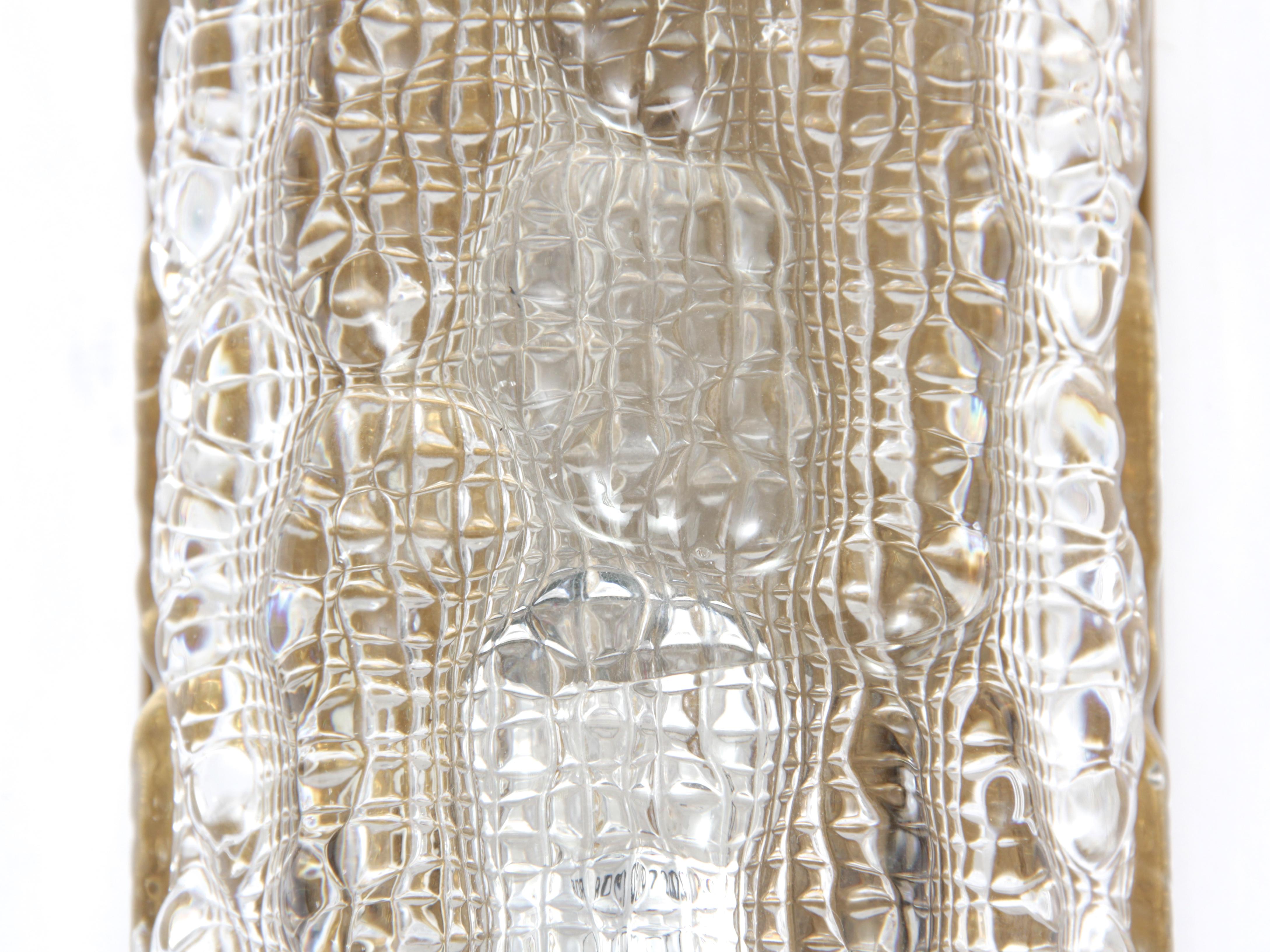 Scandinavian Mid-Century Modern Pair of Wall Cristal Lamp by Carl Fagerlund