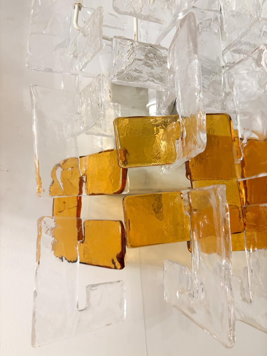 Glass Mid-Century Modern Pair of Wall light by Carlo Nason, 1960s For Sale