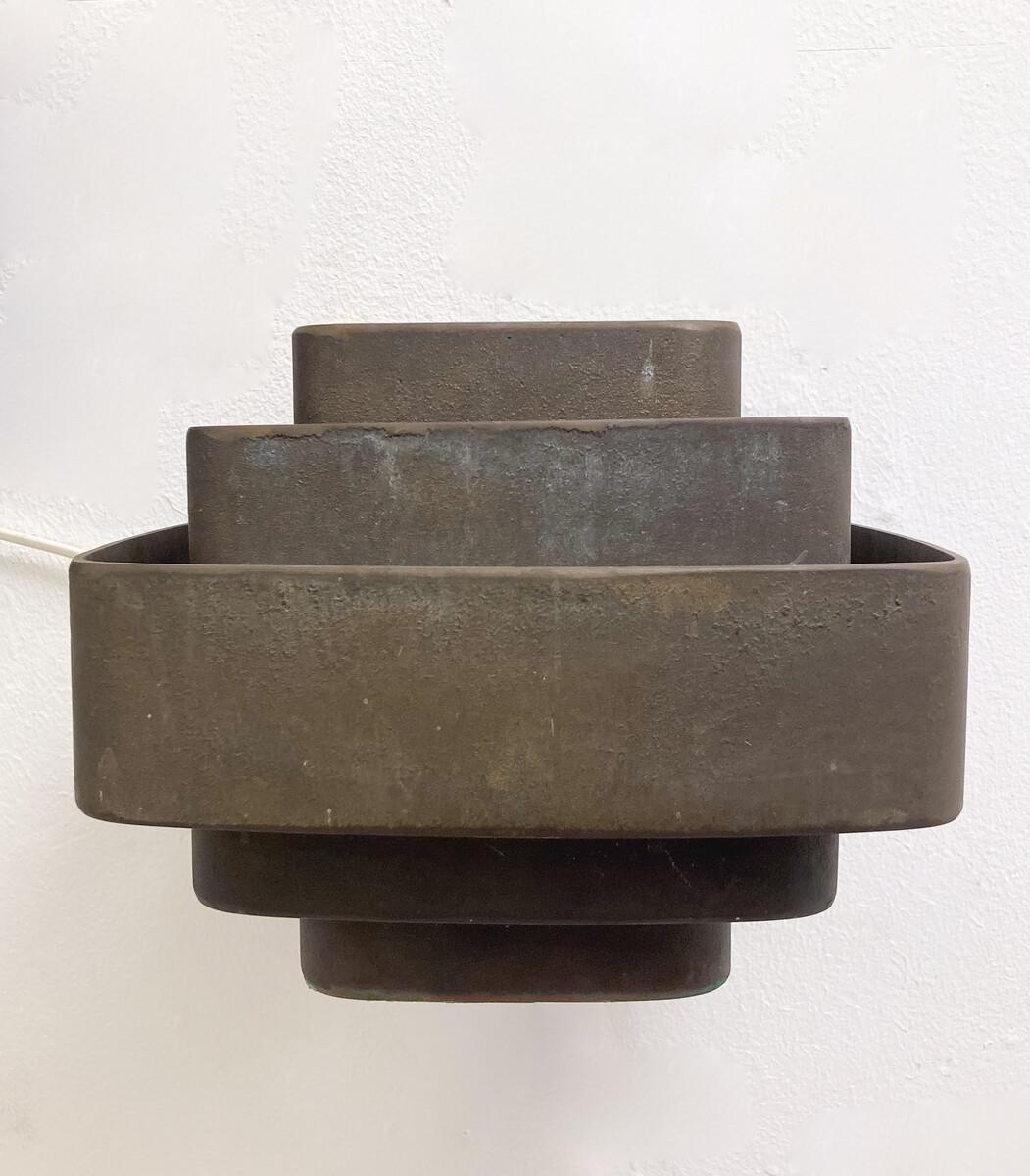 Mid-Century Modern Pair of Wall Lights by Jules Wabbes, Bronze, 1960s 1