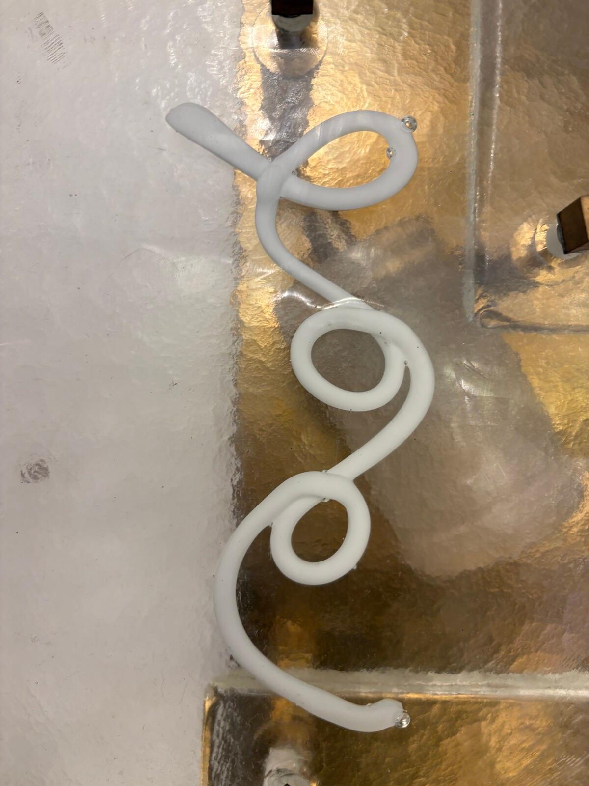 Pareja de apliques modernos de mediados de siglo, cristal y latón, Italia en venta 3