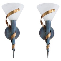 Mid-Century Modern Pair of Wall Sconces, 1970s