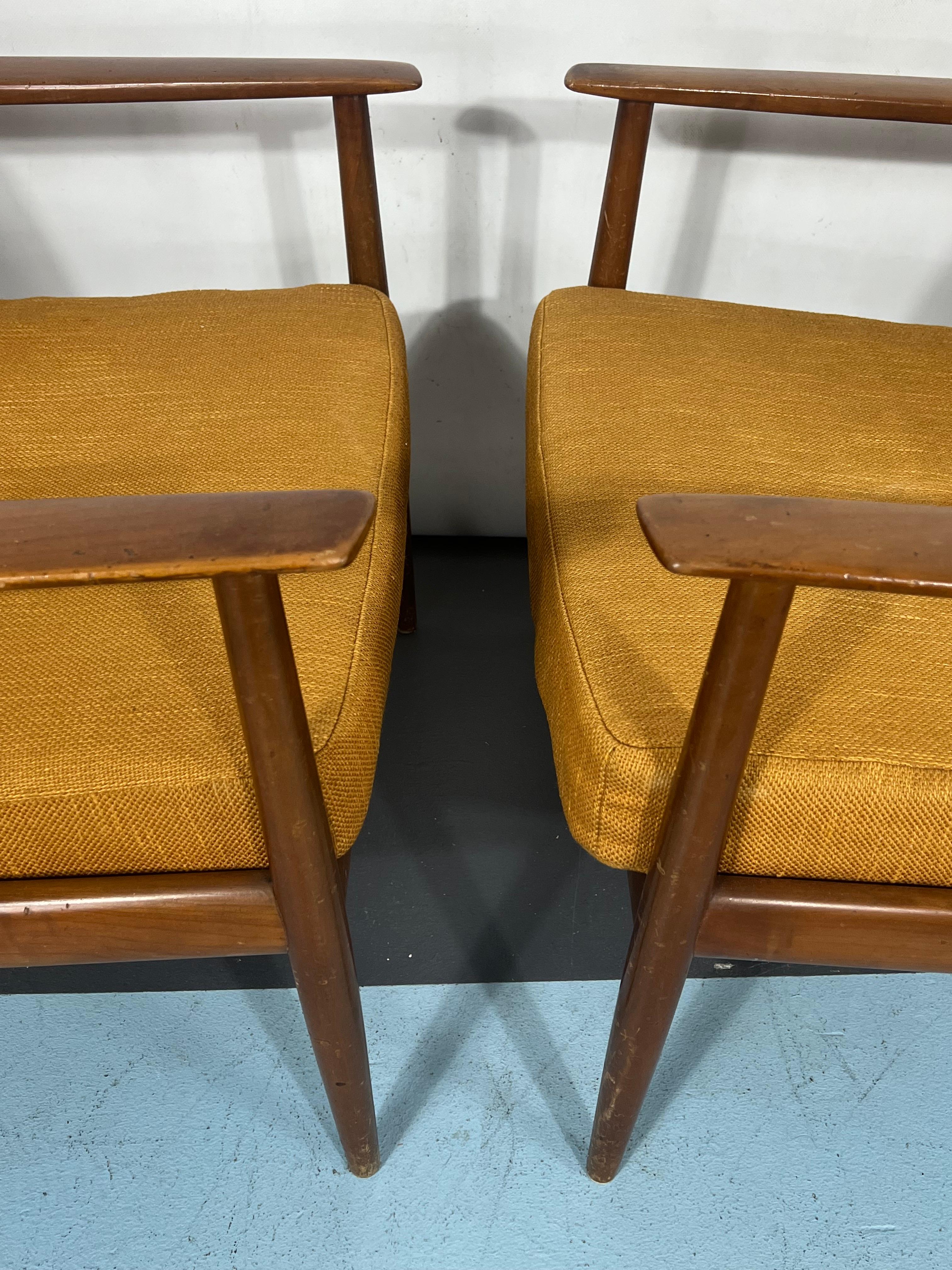 Mid-Century Modern Pair of Walter Knoll Armchairs Model 550 from 50s For Sale 11