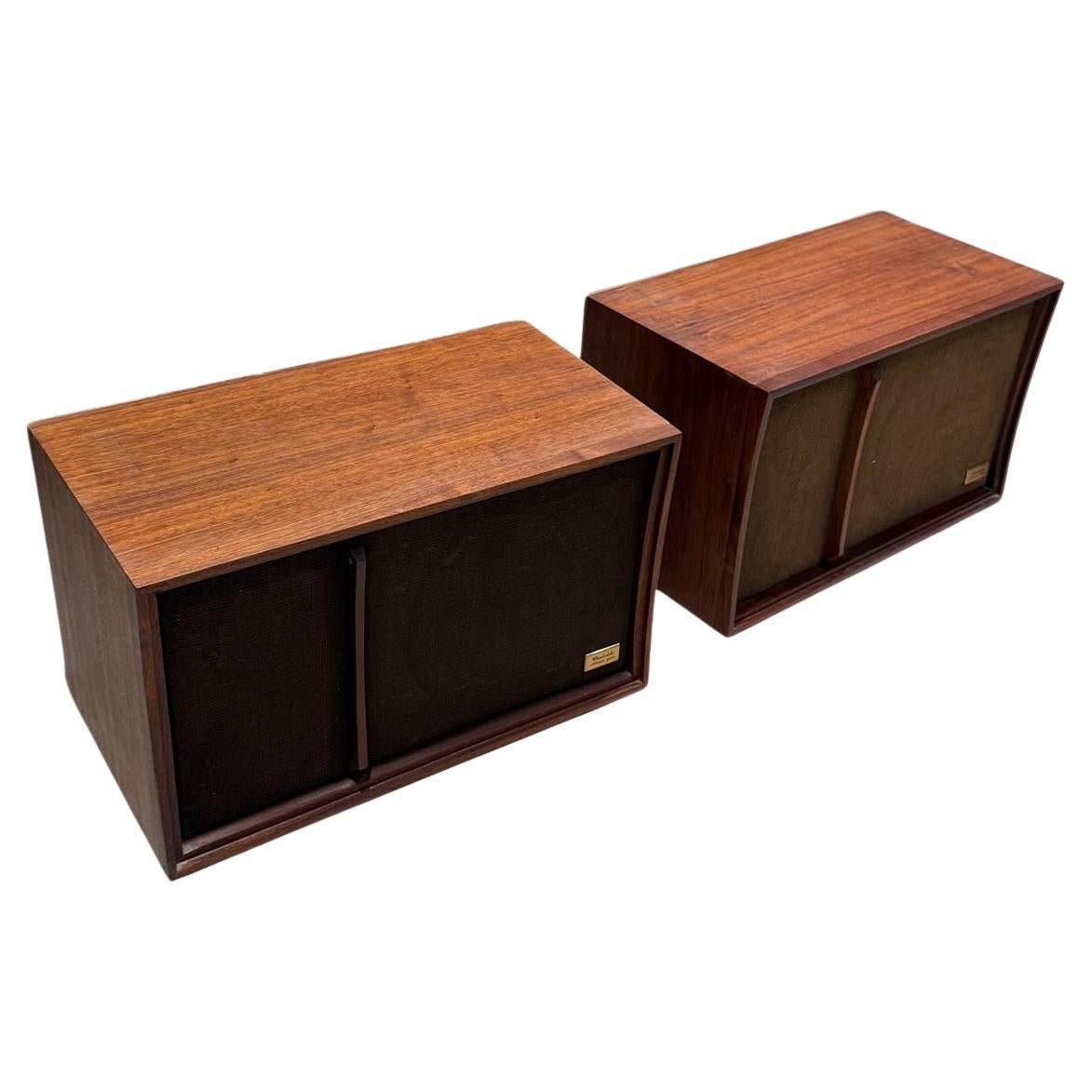 Mid Century Modern  Pair of Warfedale Speakers Walnut For Sale