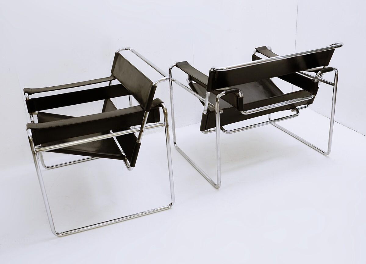 Mid-Century Modern Pair of Wassily Armchair by Marcel Breuer, 1970s 7