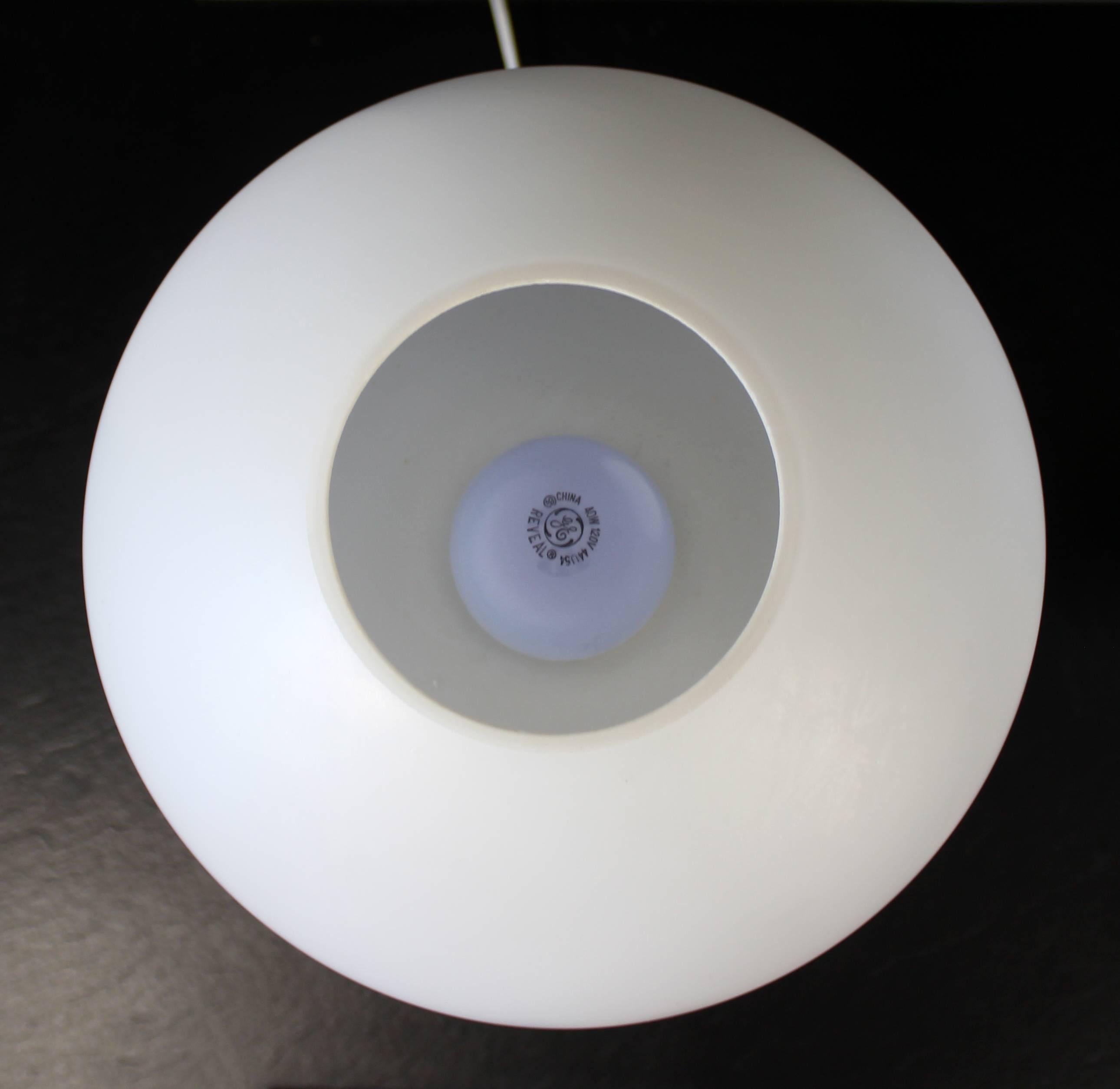 Mid-20th Century Mid-Century Modern Pair of White Glass Mushroom Table Lamps Lisa Johansson Pape