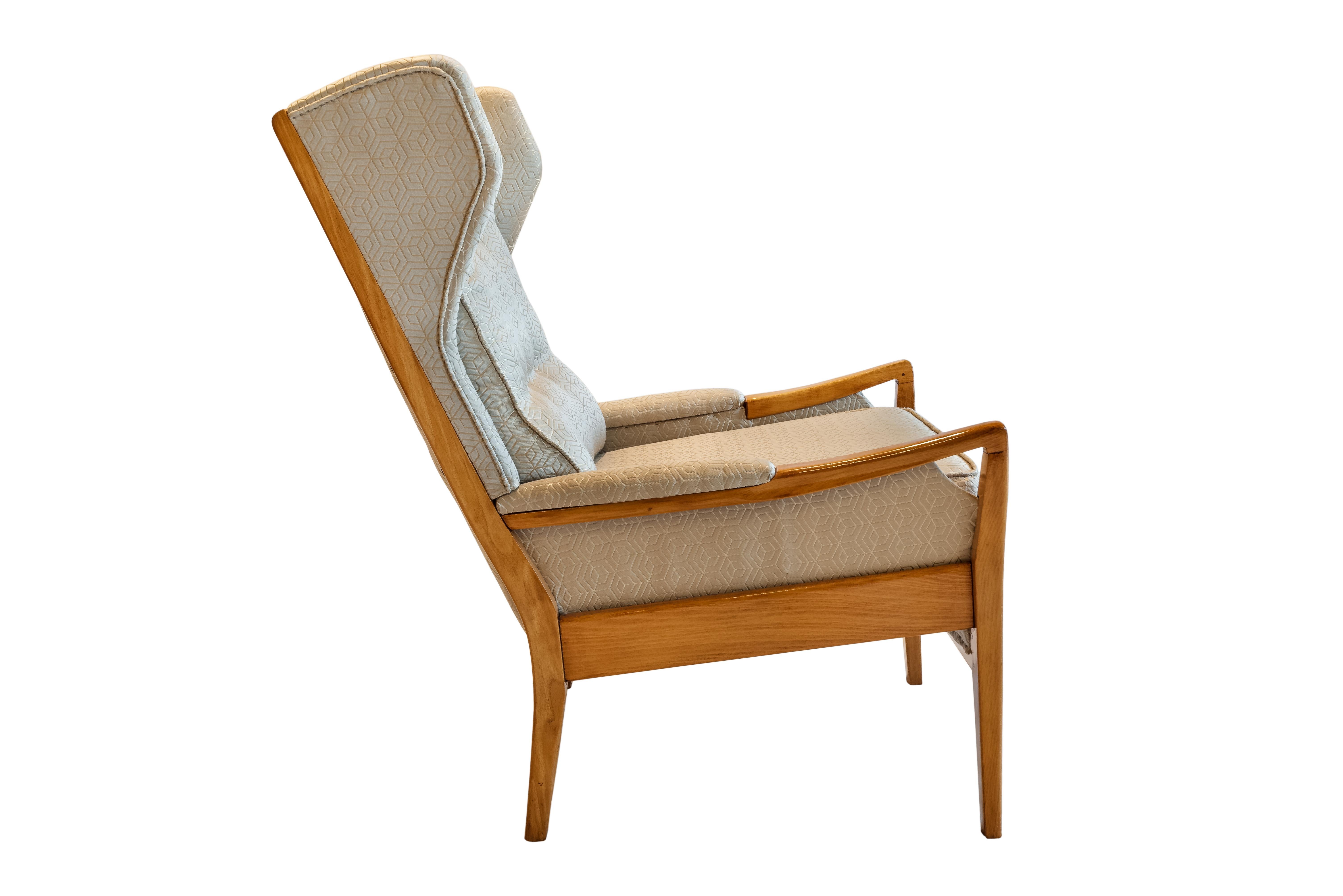 Mid-Century Modern pair of wingback teak chairs attributed to Arne Norell, circa 1958.

Super stylish and equally comfortable wingback, high back lounge chairs attributed to Swedish designer Arne Norell in the late 1950s. Raised on teak wood frames