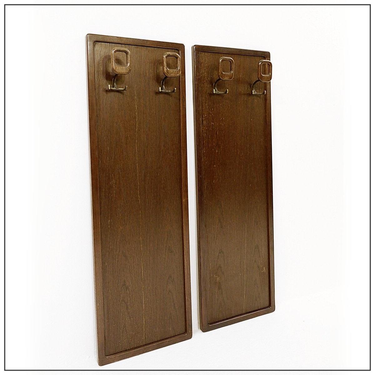 Coppia di appendiabiti da parete in legno del Mid Century Modern in vendita 4
