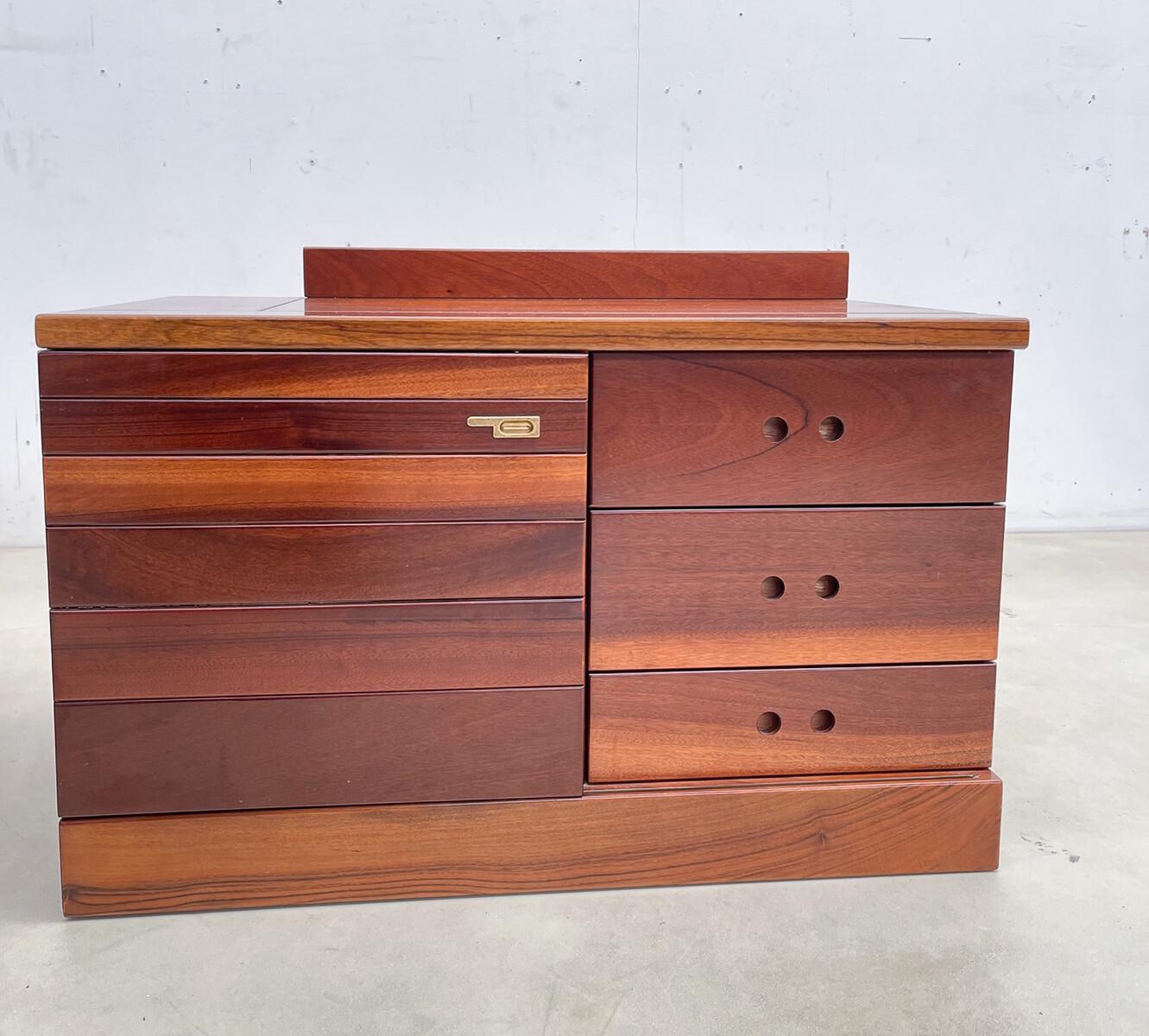 Late 20th Century Mid-Century Modern Pair of Wooden Nightstands, Italy, 1970s For Sale