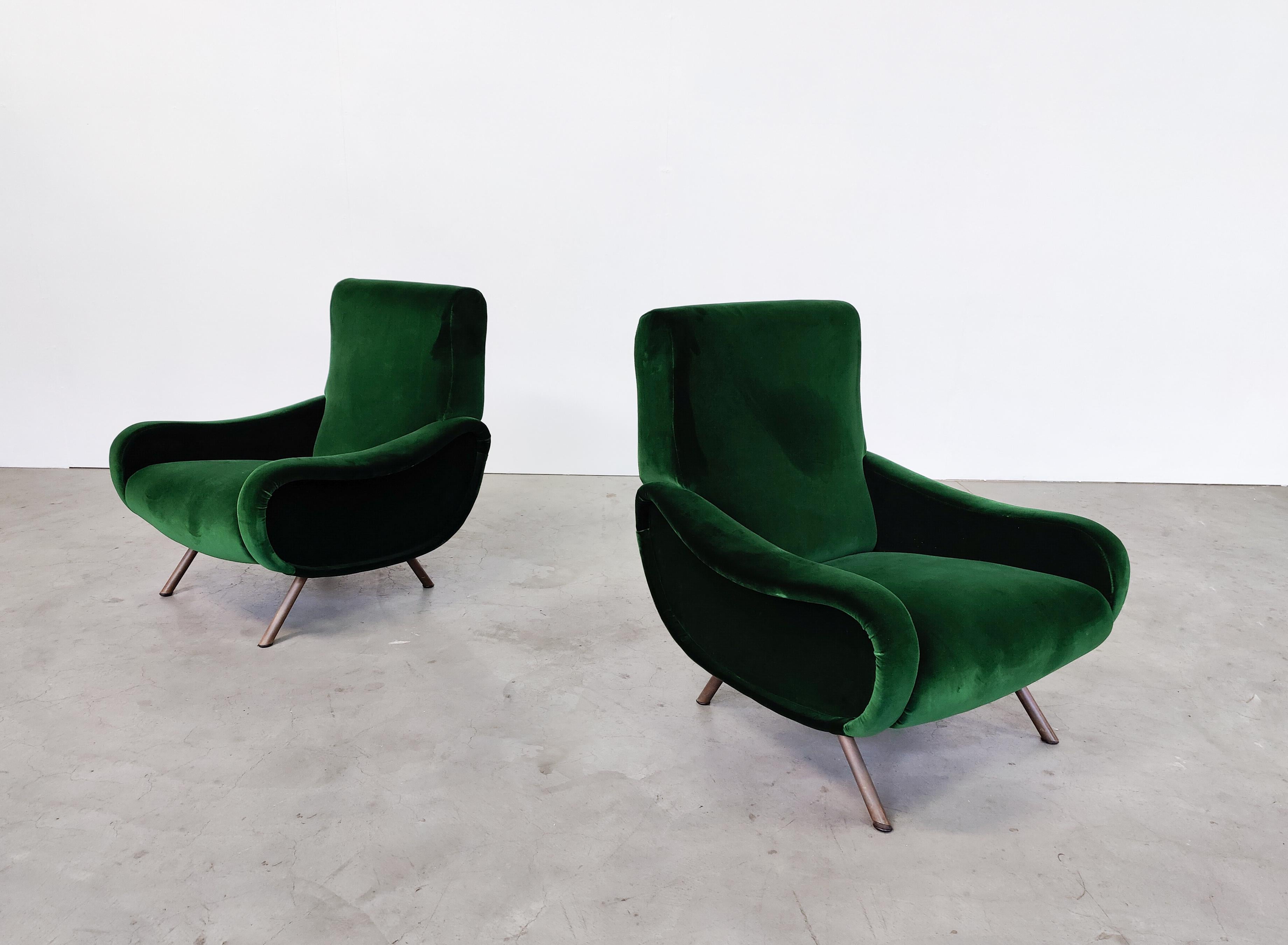 Mid-Century Modern pair of Zanuso armchairs for Arflex, Model Lady, 1950.