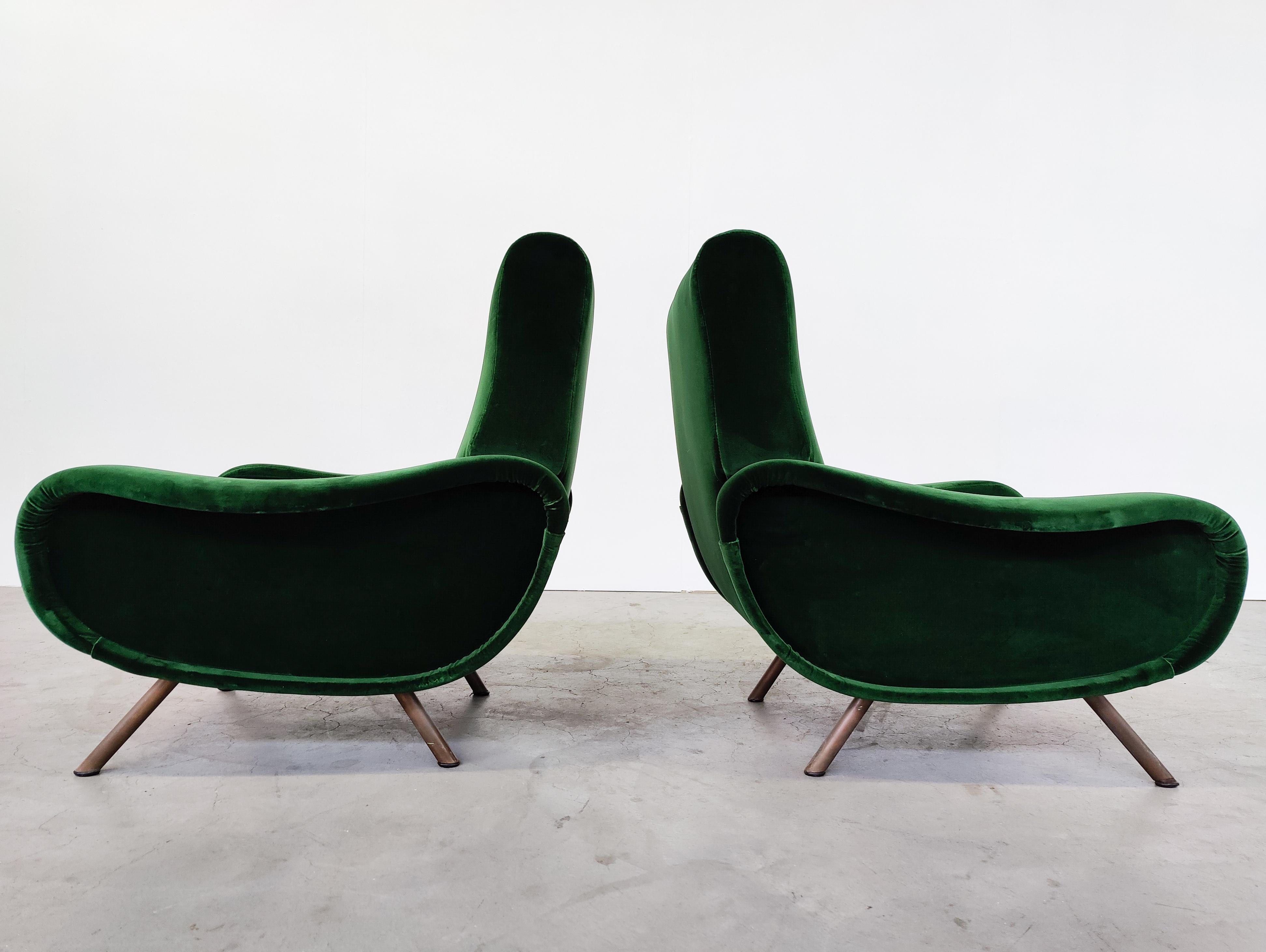 Mid-Century Modern Pair of Zanuso Armchairs for Arflex, Model Lady, 1950S In Good Condition For Sale In Brussels, BE